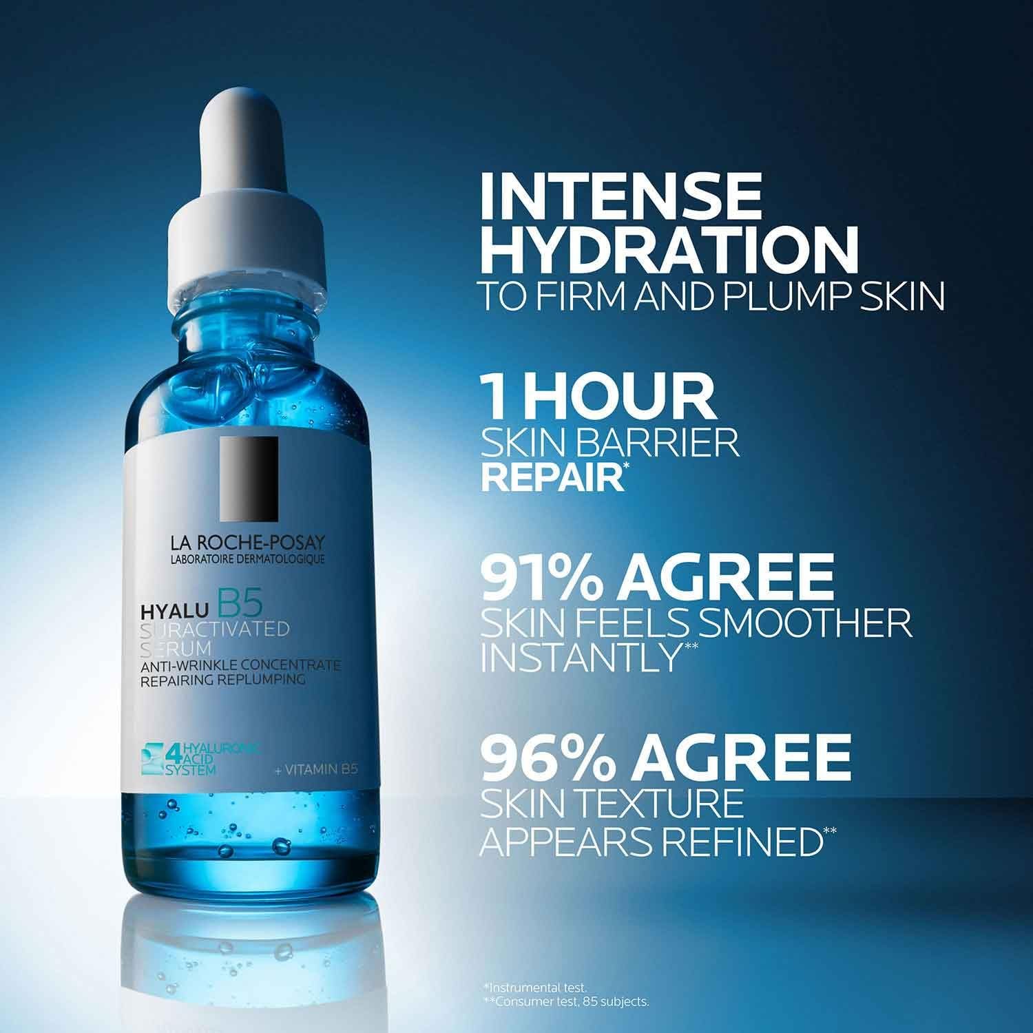 La Roche-Posay Hyalu B5 Pure Hyaluronic Acid Serum for Face, Vitamin B5 + Hyaluronic Acid + Madecassoside, Hydrating Serum Visibly Plumps Skin, Sensitive Skin Safe, Anti Aging, Oil-Free - Image 6