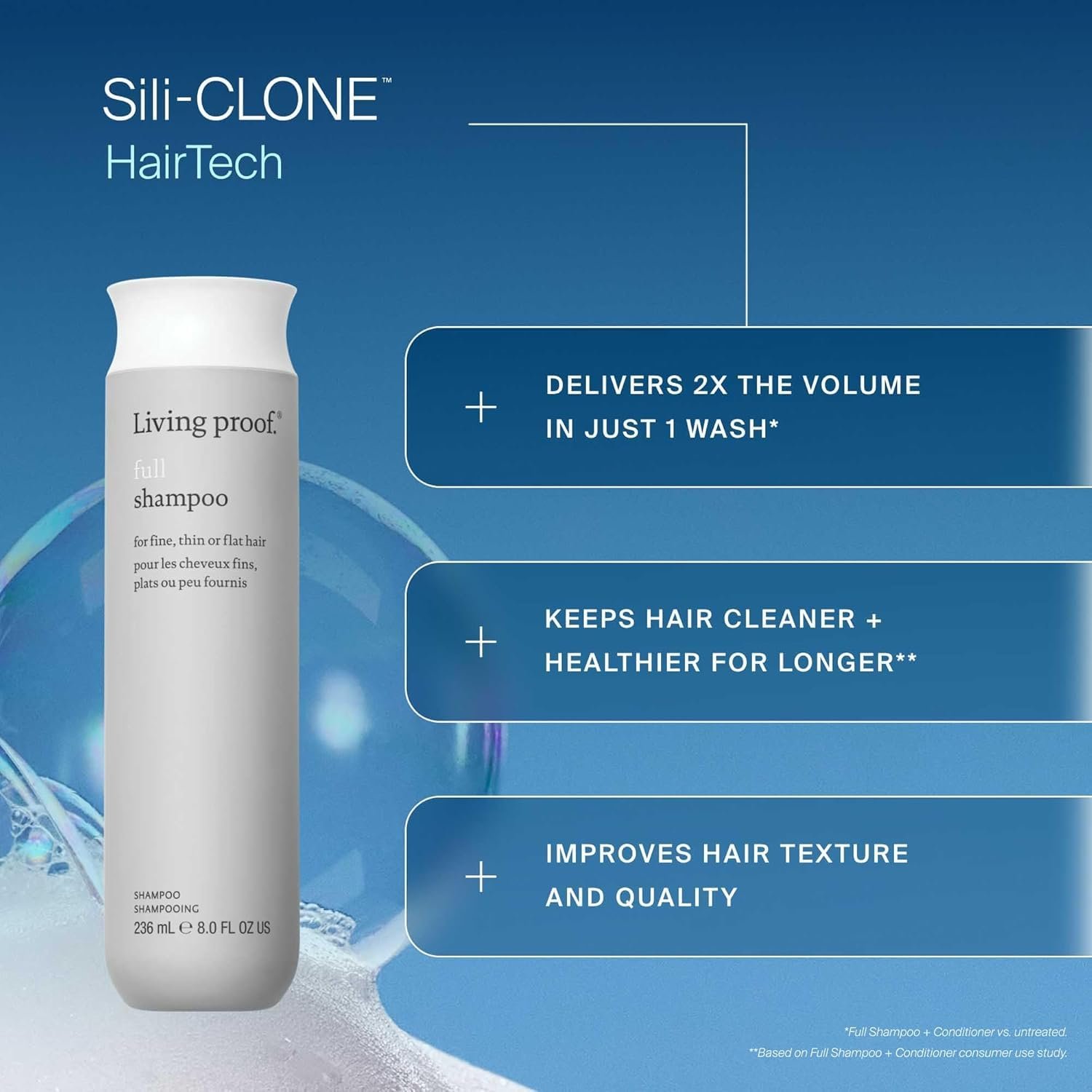 Living Proof Full Shampoo Volumizing Shampoo – Adds Volume, Bounce, Long-Lasting Fullness, Gentle, Paraben & Silicone Free, Safe for Color Treated Hair - Image 3