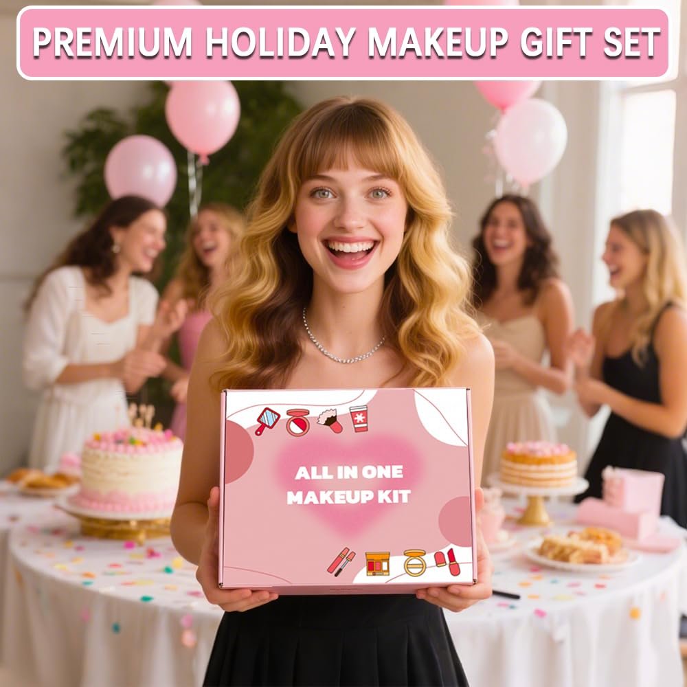 All in One Makeup Kit Makeup Set for Women Full Kit, Make Up Gift Set for Women Teens Girls, Makeup Essential Bundle Includes Eyeshadow Foundation Lipsticks Mascara Eyeliner Cosmetic Brush Set - Image 7