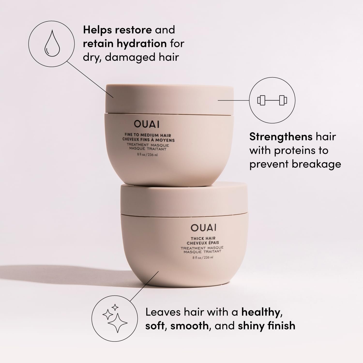 OUAI Travel Kit - Includes Travel Size Leave In Conditioner, Detox Shampoo, Fine to Medium Hair Mask, Scalp & Body Scrub (4 Count) - Image 6
