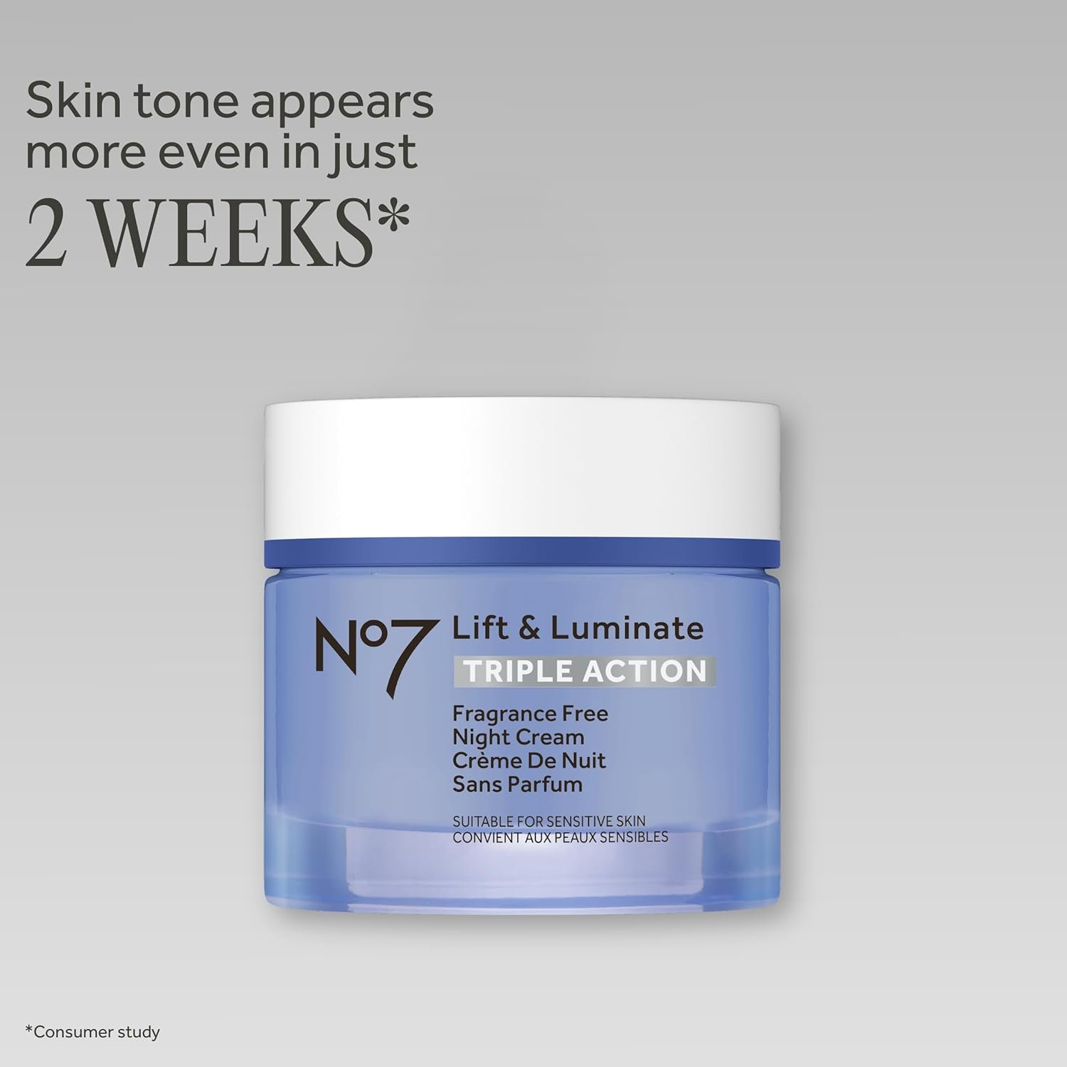 No7 Lift and Luminate Triple Action Fragrance-Free Night Cream – Anti-Wrinkle Collagen Peptide Brightening Moisturizer with Hyaluronic Acid, Hibiscus, and Vitamin C (50ml) - Image 2