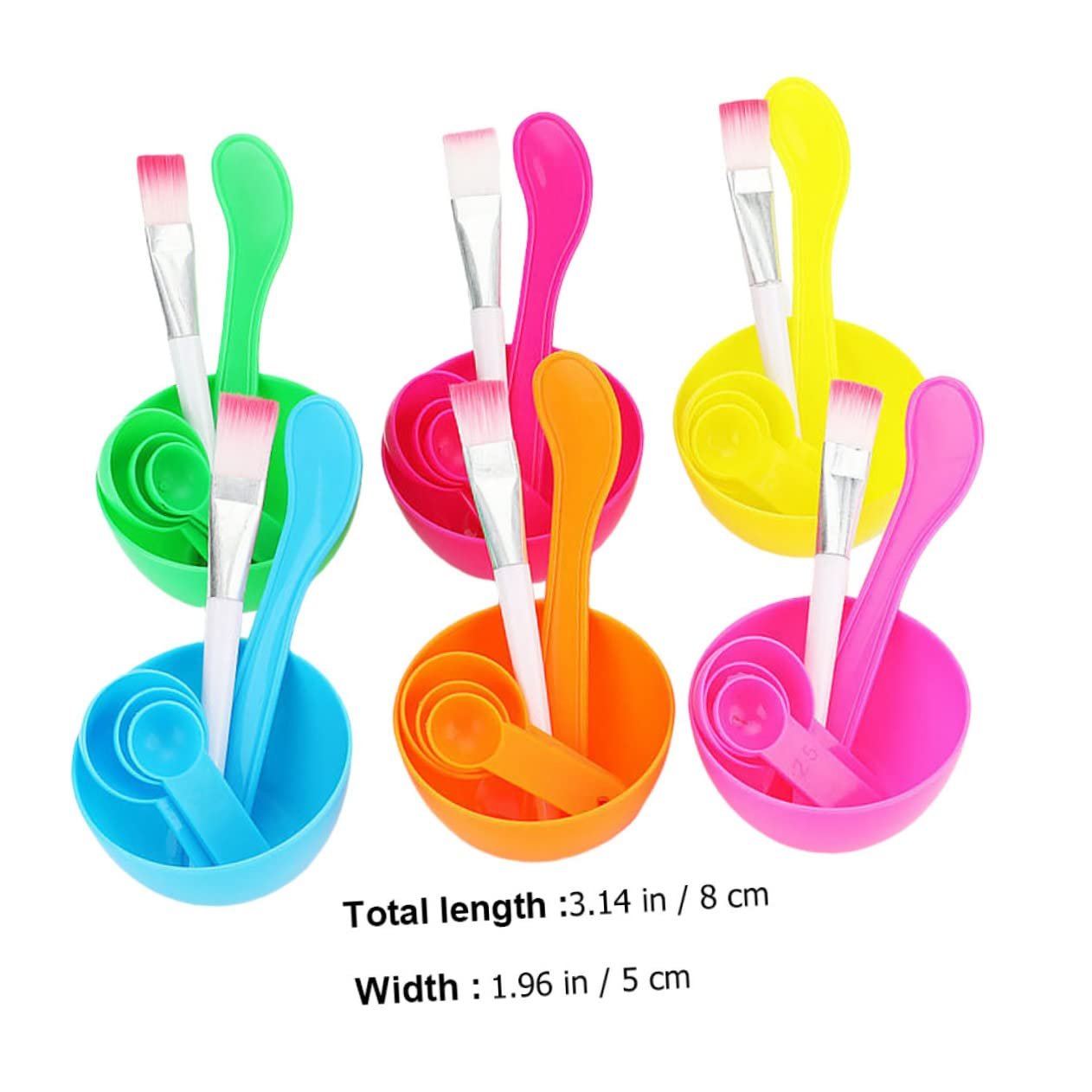 MERRYHAPY Facial Mask Mixing Bowl 6pcs Set with Brush Spoon Diy Face Mask Tools Bulk Beauty Appliance Random Color - Image 2