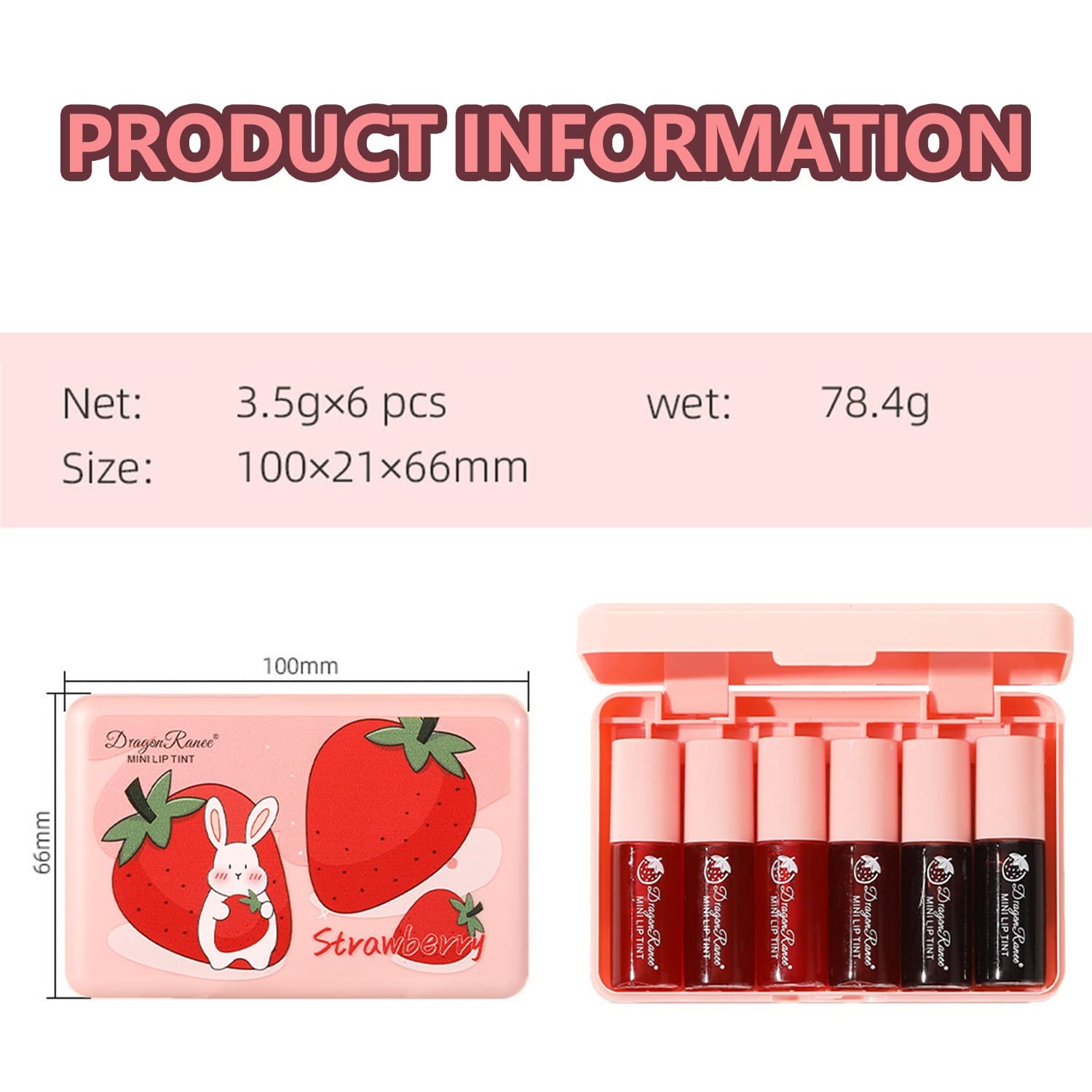 Eakroo 6 Colors Lip Tint Stain Mini Liquid Lipstick, Lip Gloss for Women, Lip Oil Stain, Lip Stain Long Lasting Waterproof, Lip Makeup, Korean Makeup, Cute Stuff, Non-Stick Cup, High Pigment - Image 7