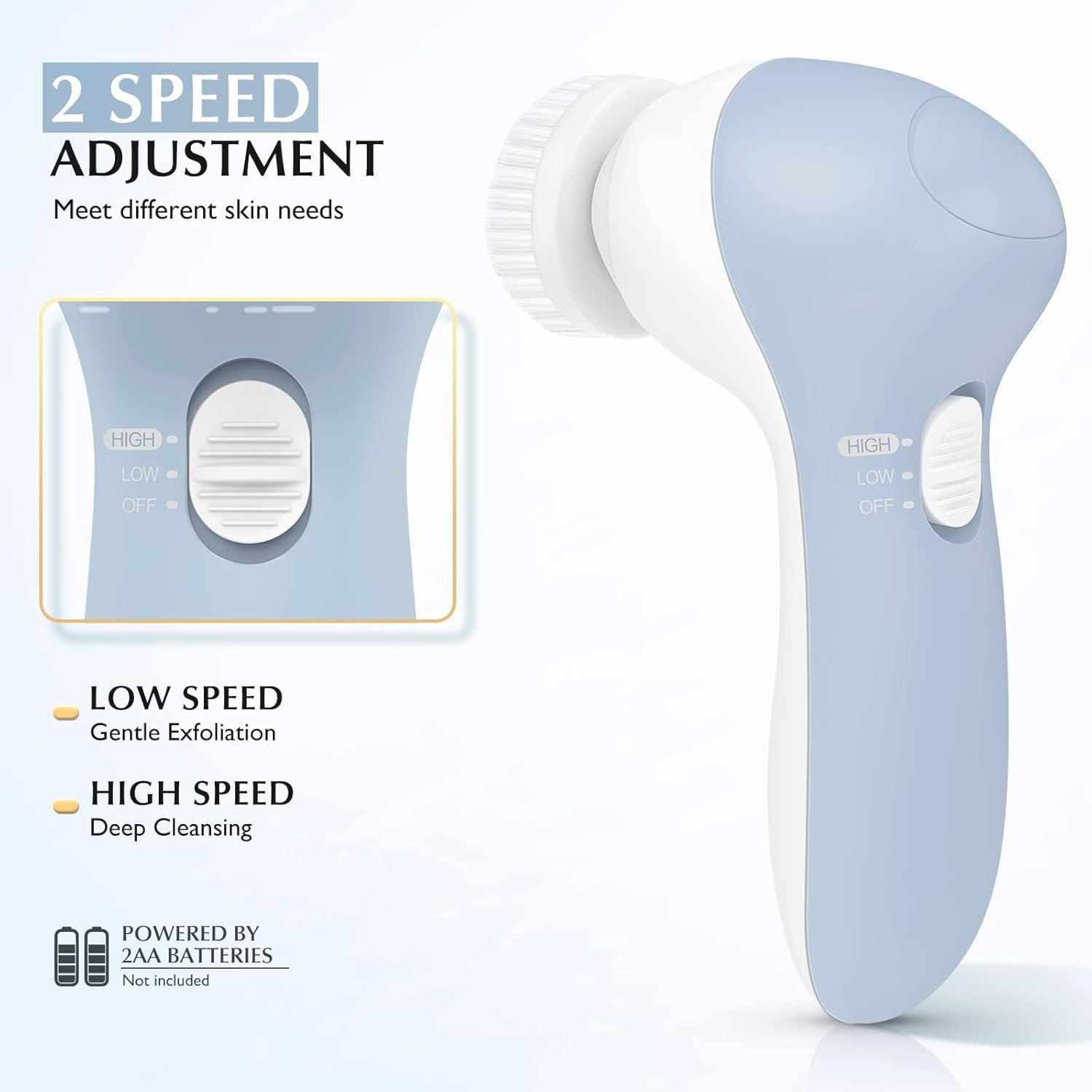 COSLUS Facial Cleansing Brush Silicone Face Scrubber: 7 in 1 FBS-D Electric Exfoliating Rotating Massage Device Waterproof Deep Cleaning Exfoliation Spa Machine - Electronic Skin Care Wash System - Image 7