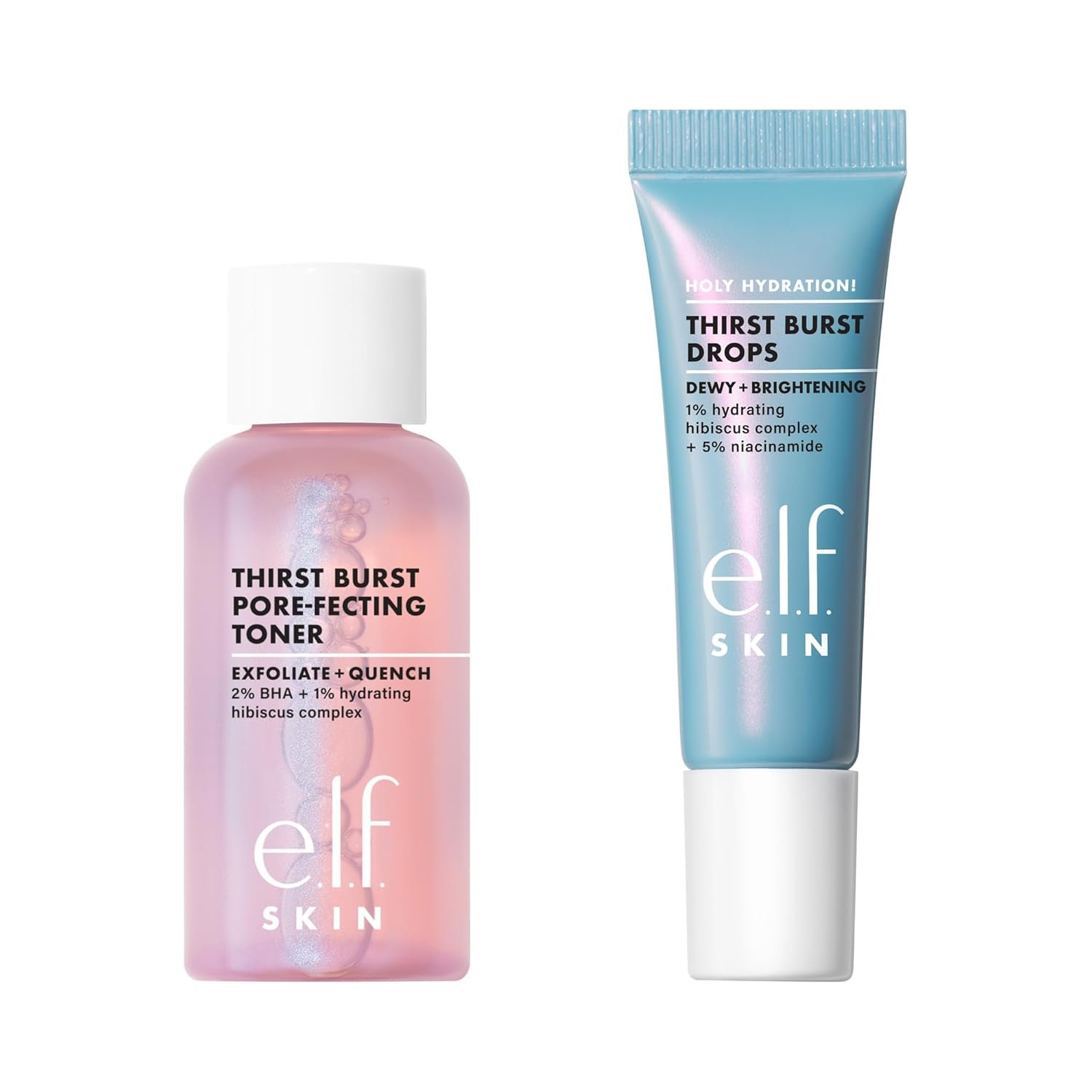 e.l.f. SKIN Thirst Burst Dew-O, Travel-Sized Skincare Set, Exfoliating Facial Toner & Hydrating Serum Drops, Gives Skin A Dewy, Bouncy Glow, Vegan & Cruelty-Free - Image 6