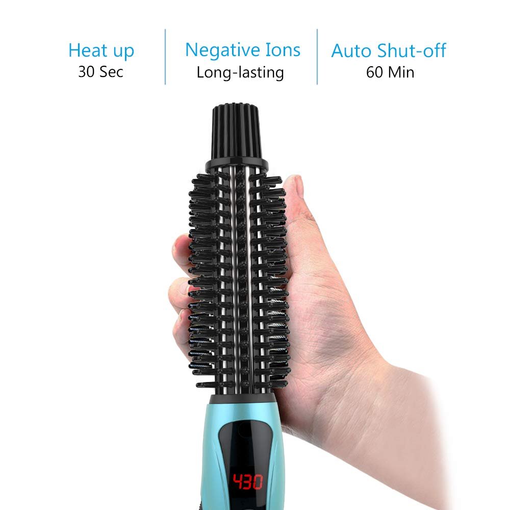 PHOEBE Curling Iron, Dual Voltage Travel 1 Inch Ceramic Tourmaline Ionic Hair Curler Hot Brush, Professional Anti-Scald Instant Heat Up Curling Wands, Heated Styler for Long Hair - Image 2
