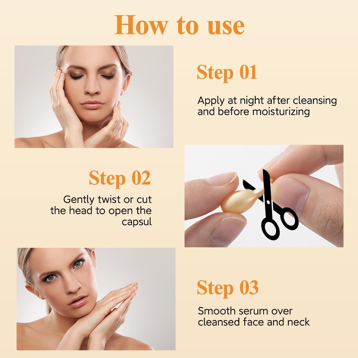 HKH Vitamin C Super Serum for Face - Anti Aging Skincare Vitamin E Facial Serum Capsules with Niacinamide - Vit C Serum Oil for Women - Moisturise & Even Skin Tone - Travel Friendly (38 Capsules) - Image 7