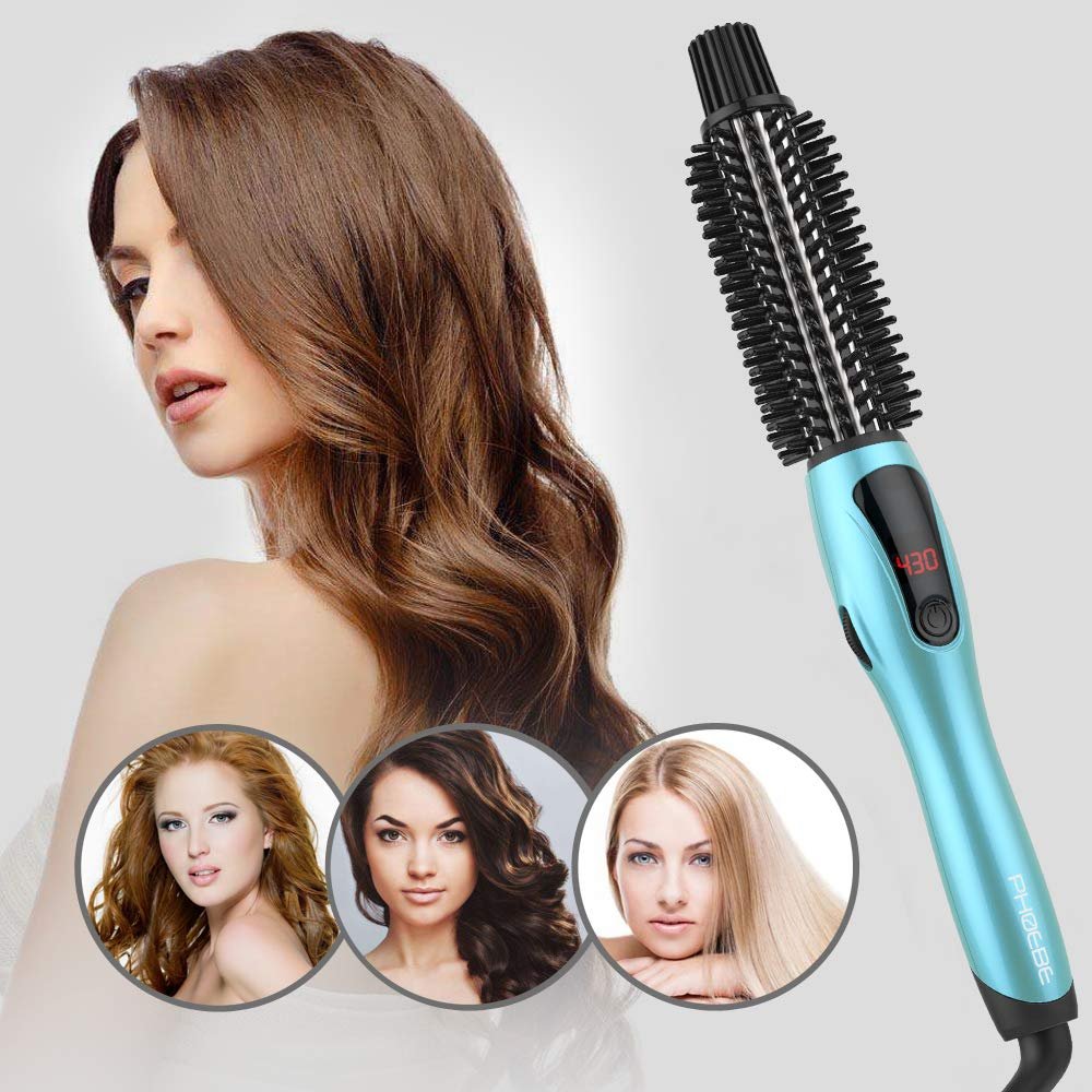 PHOEBE Curling Iron, Dual Voltage Travel 1 Inch Ceramic Tourmaline Ionic Hair Curler Hot Brush, Professional Anti-Scald Instant Heat Up Curling Wands, Heated Styler for Long Hair - Image 5