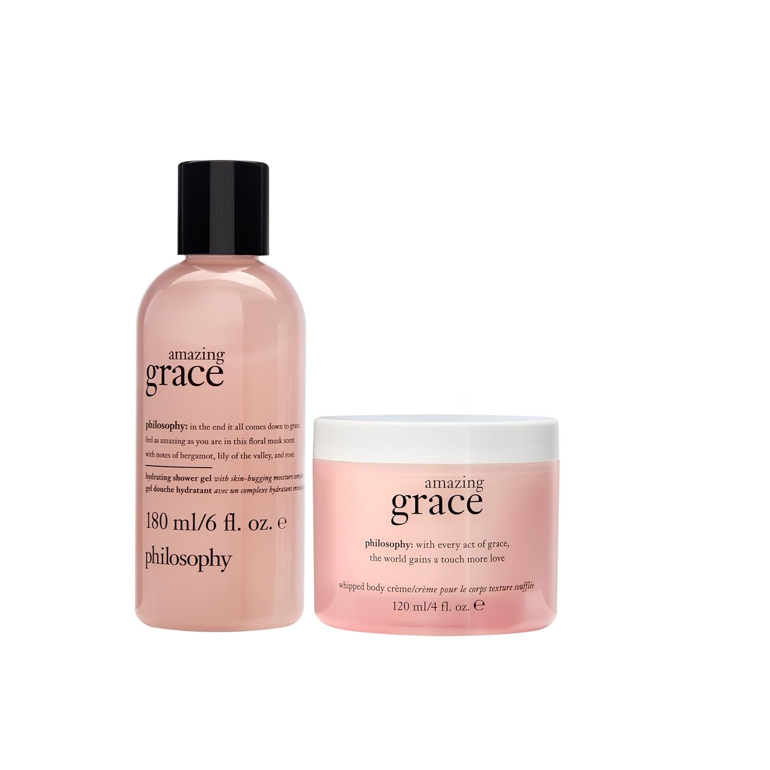 philosophy you're so amazing gift set - 2-pc. amazing grace hydrating shower gel (6oz) & whipped body crème (4oz) - moisturizing bath & body duo for women - Image 2