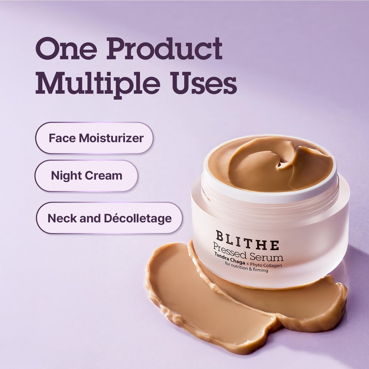 BLITHE Pressed Serum Tundra Chaga | Korean Moisturizer | Anti Aging & Skin Tightening Cream for Face | Night Cream For Woman Anti Aging, 0.91 fl oz - Image 5