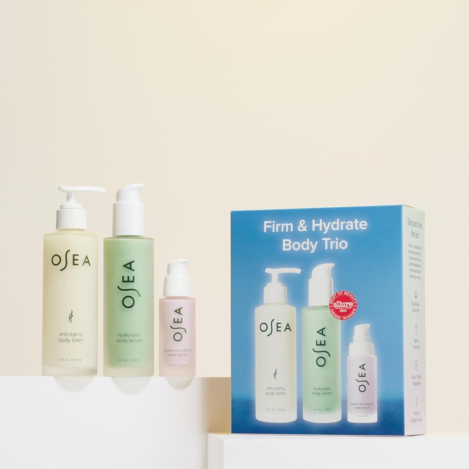OSEA Firm & Hydrate Body Trio – Firming & Hydrating Mother's Day Limited Edition Gift Set with Anti-Aging Balm, Hyaluronic Serum & Travel Size Dream Bio-Retinol Serum - Image 2