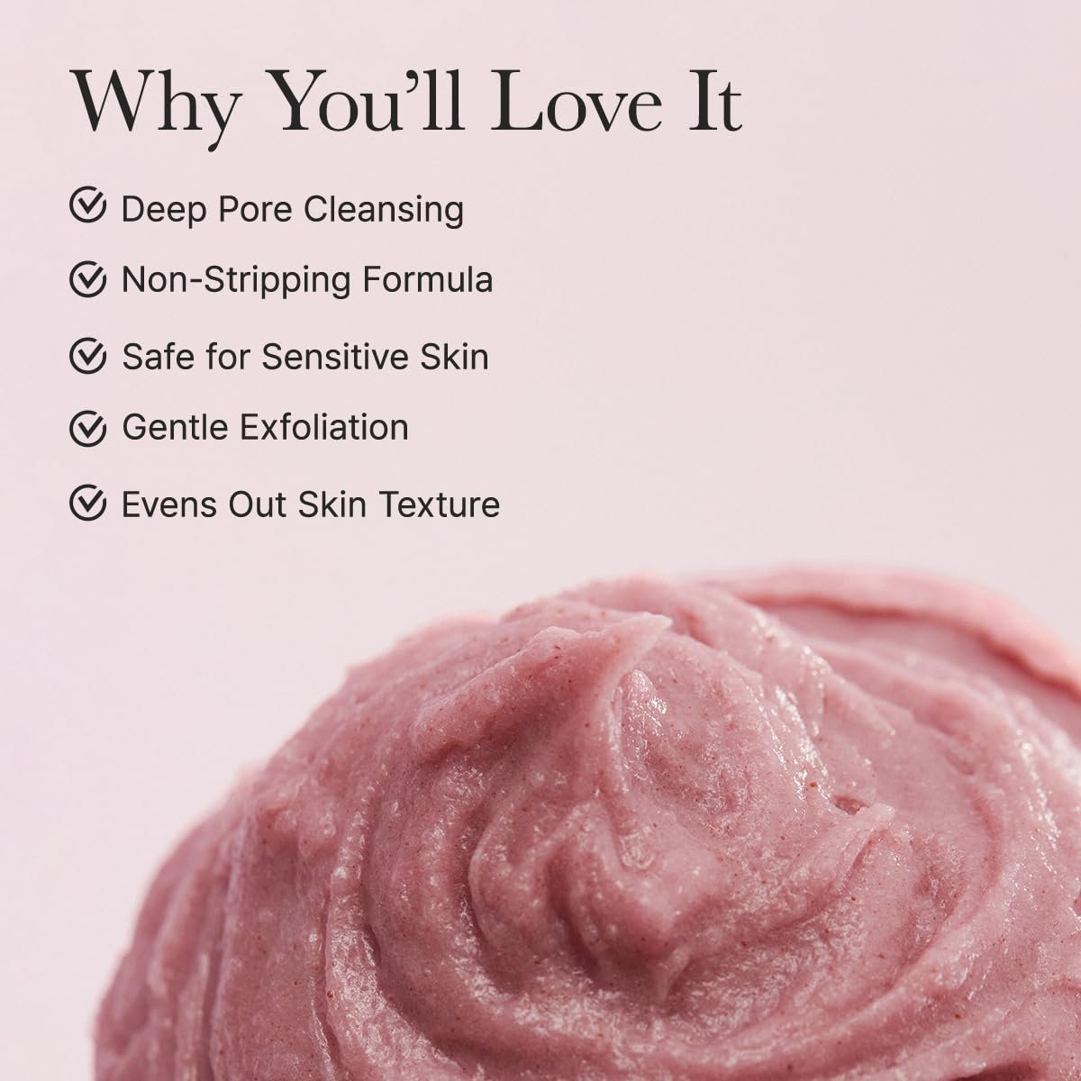 Arencia Rosehip Brightening Rice Mochi Face Cleanser & Daily Scrub - Moisturizing, Exfoliating & Deep-Cleansing - All Skin Types with Rice Powder & Rice Water (1.76oz) - Image 3