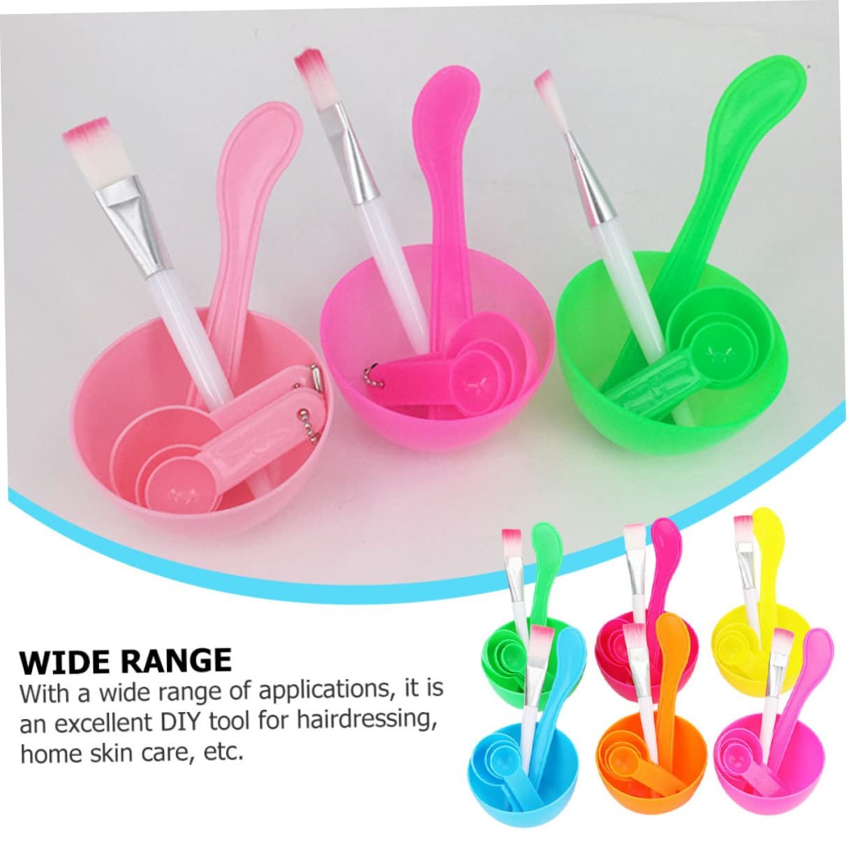 MERRYHAPY Facial Mask Mixing Bowl 6pcs Set with Brush Spoon Diy Face Mask Tools Bulk Beauty Appliance Random Color - Image 6