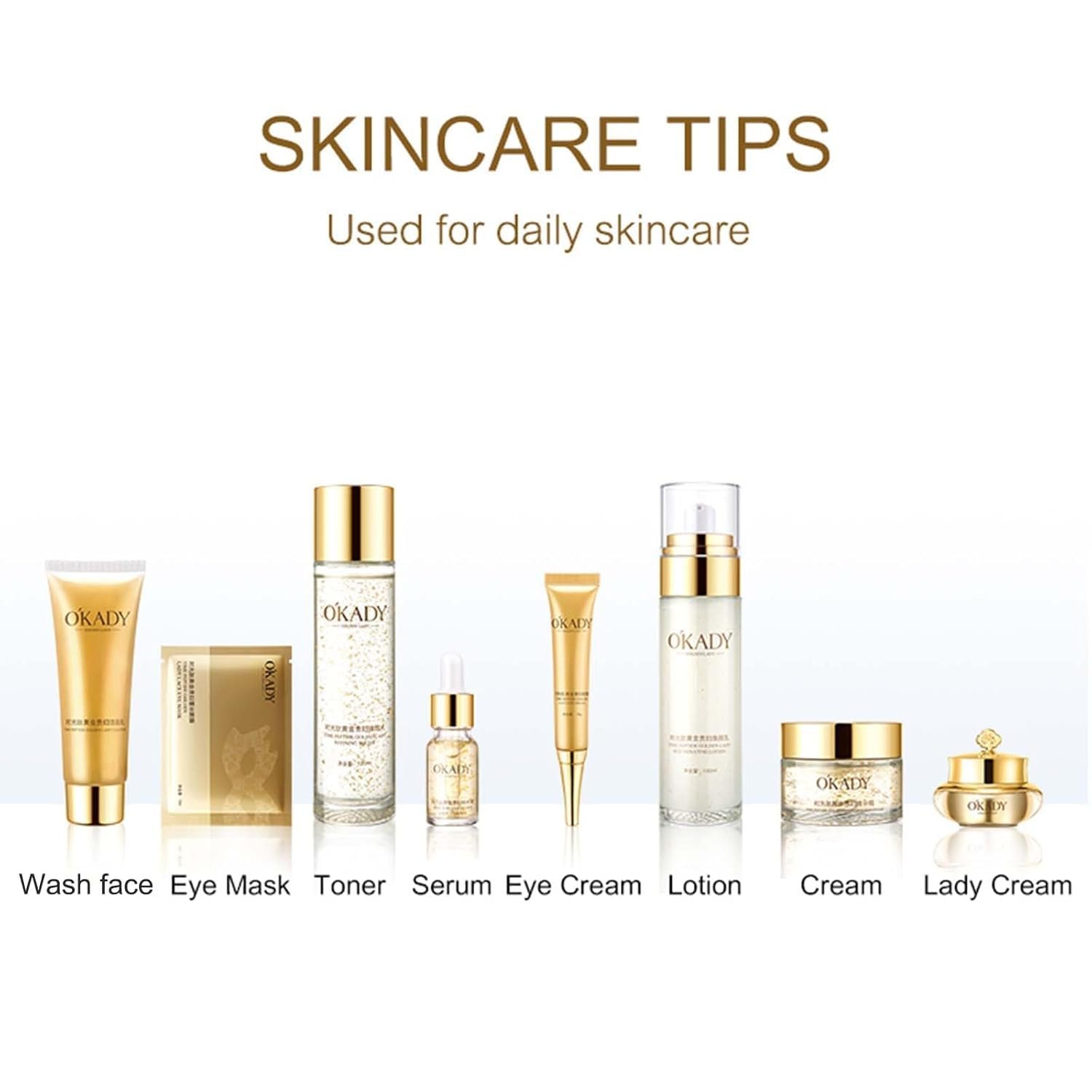 Anti-Aging Skincare Set for Women, 10-Piece Daily Facial Care Kit w/ Vitamin C & Peptides, Includes Cleanser, Toner, Serum, Eye Cream & Lotion, Vegan & Cruelty-Free, Birthday Gifts for Her/Mom/Wife - Image 6