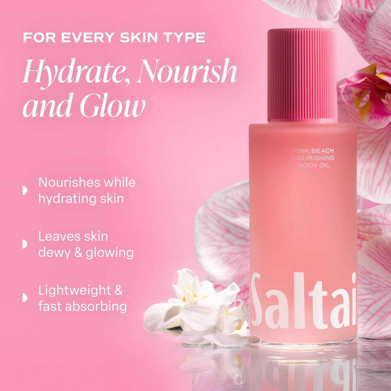Saltair Body Oil – Silky After Shower and Bath Dry Oil for Women and Men – Non-Greasy, Well-Absorbing Moisturizer for Hydrating Dry Skin – Pink Beach Scent, 4oz - Image 6