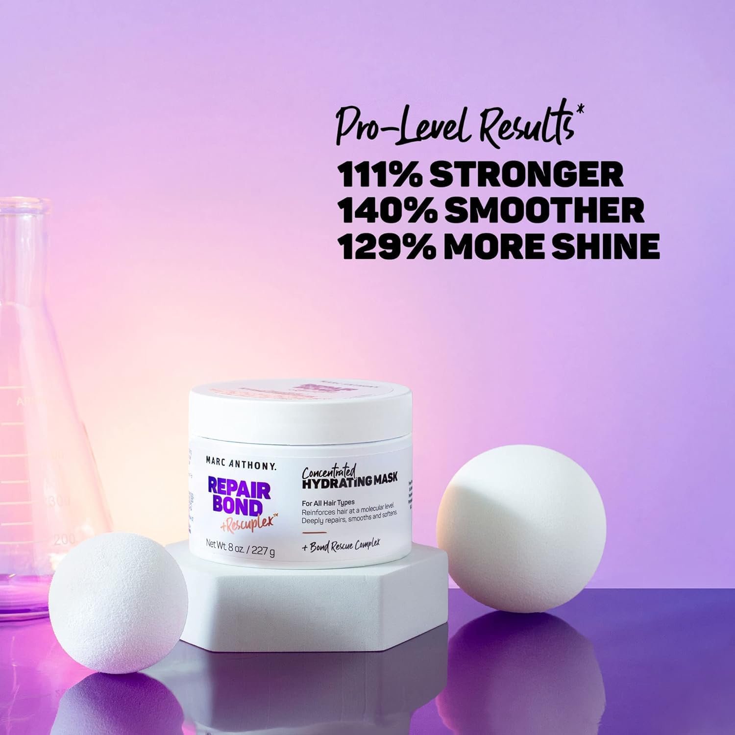Marc Anthony Repairing Hair Mask, Repair Bond +Rescuplex - Repairs, Strengthens & Maintains Bonds within Hair - Eliminates Frizz, Flyaways & Reduce Breakage - Dry & Damaged Hair Professional Treatment - Image 4