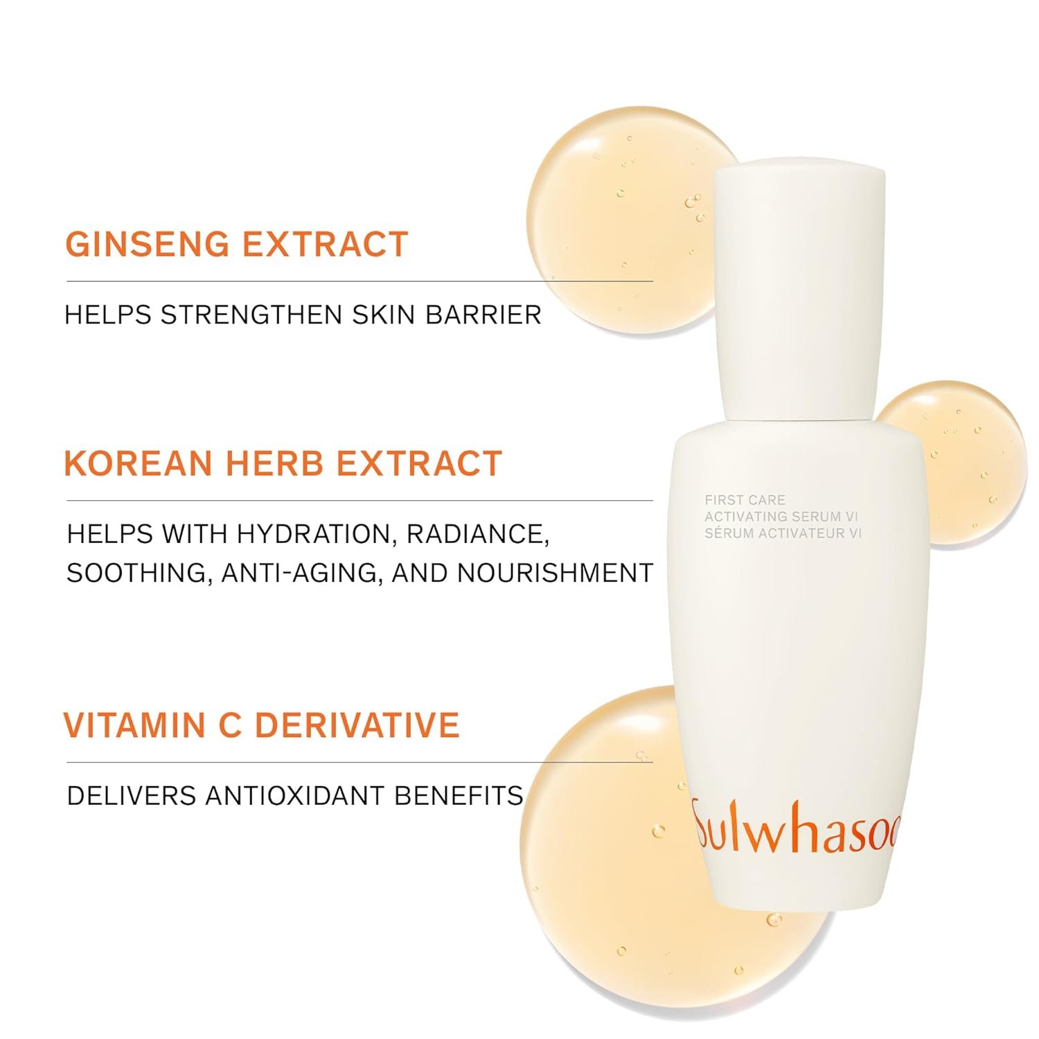 Sulwhasoo First Care Activating Serum – Targets Visible Fine Lines, Dryness & Dullness | Preventative Anti-Aging Serum with 500-Hour Aged Ginseng, Korean Herb Extract & Vitamin C | Korean Skincare - Image 4