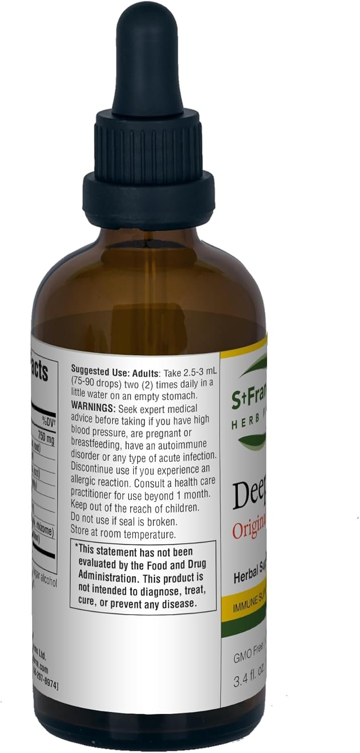 St. Francis Herb Farm Deep Immune® (3.4floz) Immune Support (1 Bottle) Organic Herbs, Vegan, Vegetarian - Image 2