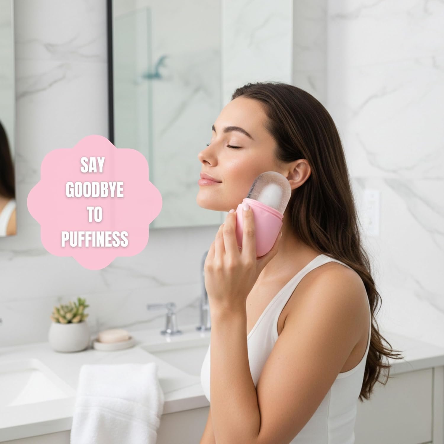 Alijah Ice Roller for Face, Pink Facial Massage Tool for Puffiness and Redness Reduction, Clean Girl Aesthetic, Esti Supplies (Pink) - Image 4