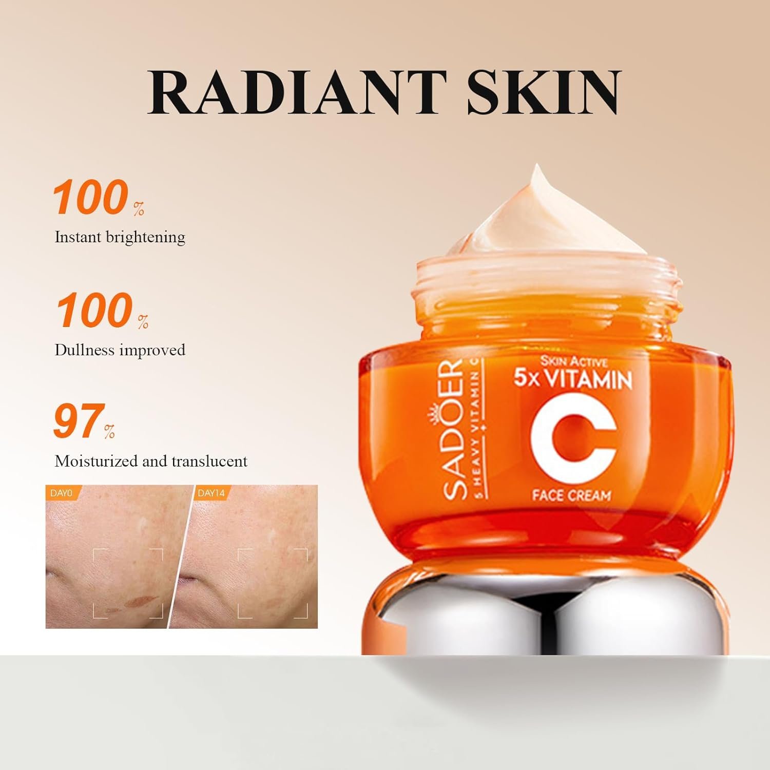 Vitamin C Skincare Set for Women & Teens - 6Pcs Travel Skincare Kit with Cleanser, Toner, Serum, Eye Cream, Face Cream & Lotion - Hydrating, Teen Skin Care & Women's Facial Gift Set - Image 5