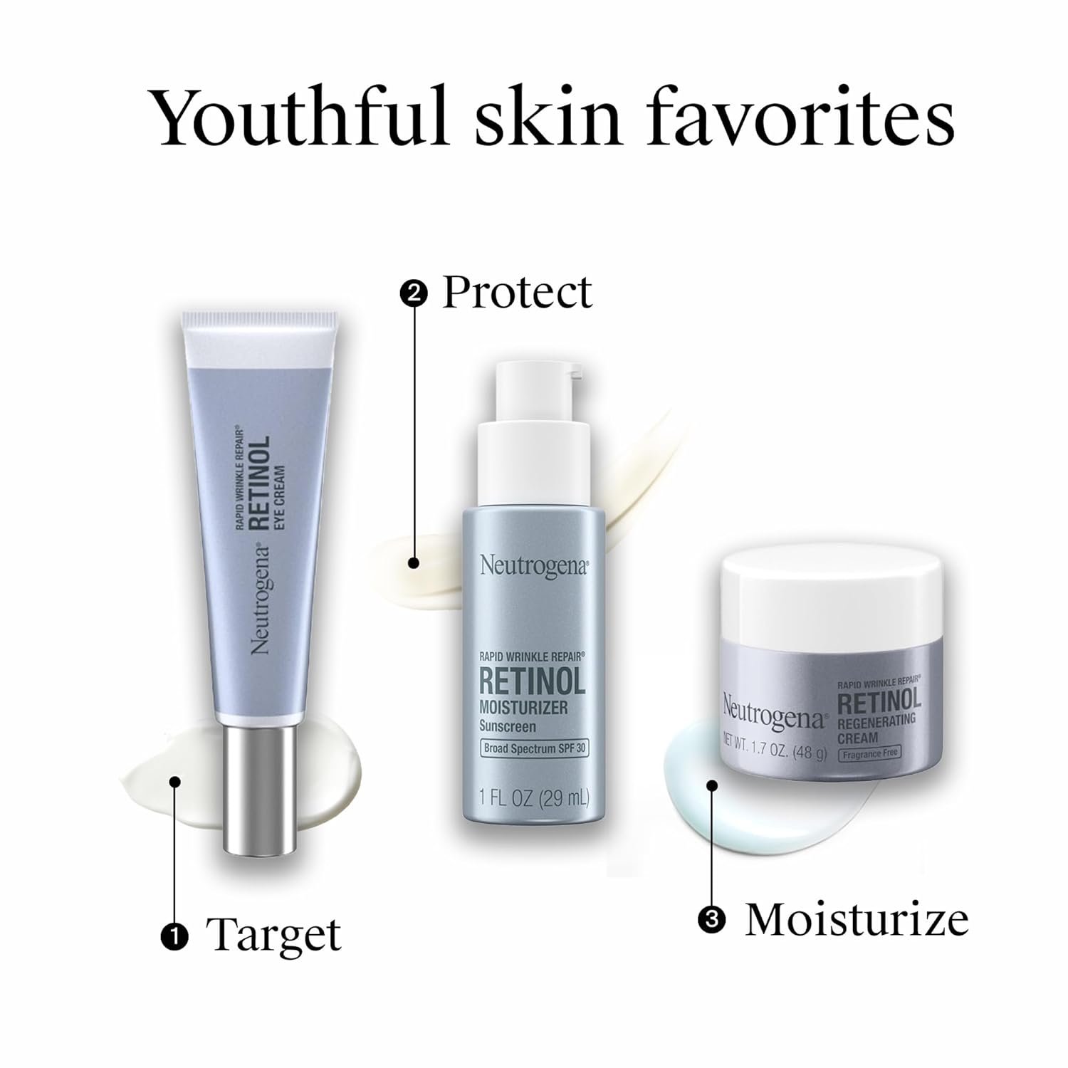 Neutrogena Rapid Wrinkle Repair Retinol Face Moisturizer with SPF 30 Sunscreen, Daily Anti-Aging Face Cream with Retinol & Hyaluronic Acid to Fight Fine Lines, Wrinkles, & Dark Spots, 1 fl. oz - Image 8
