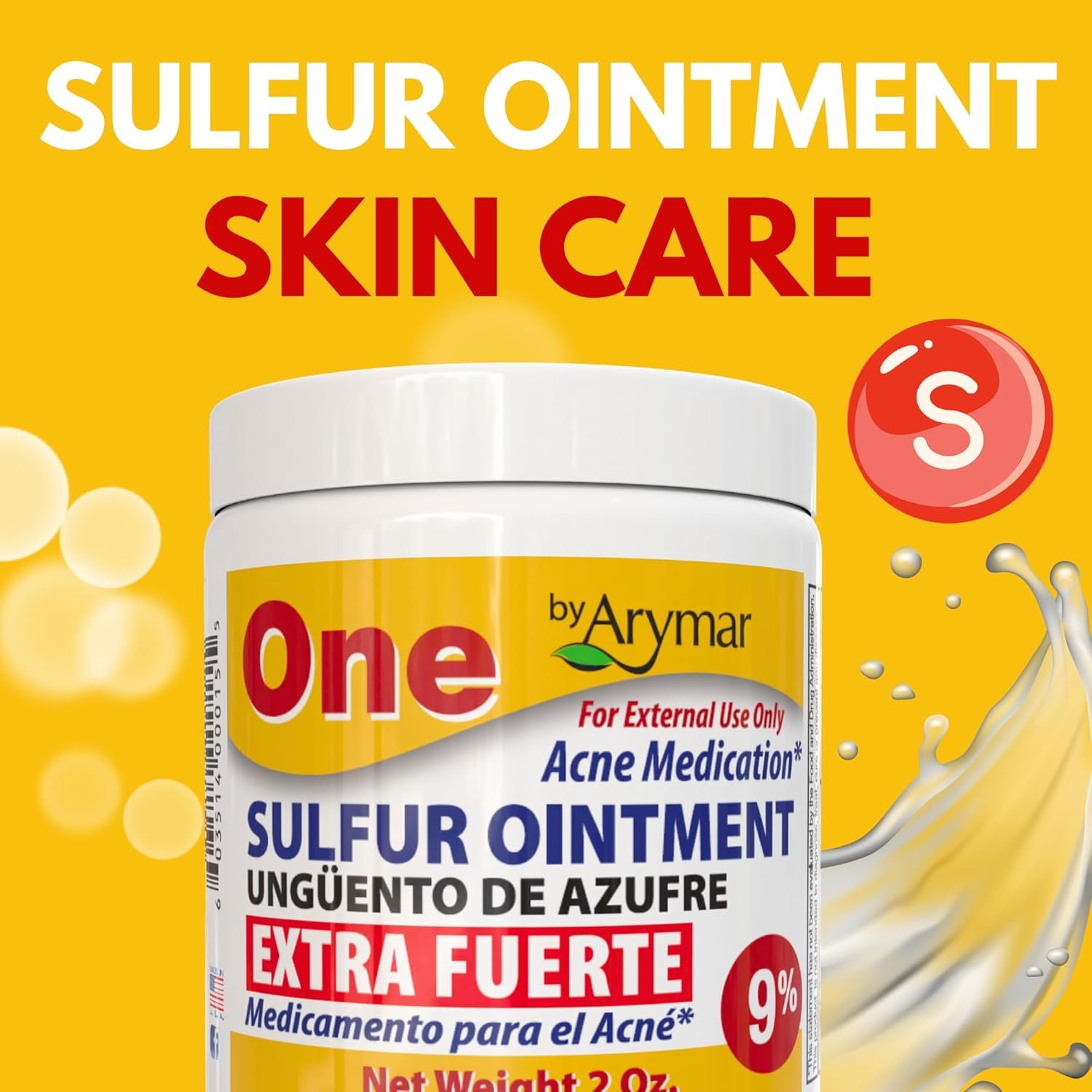 Arymar Sulfur Ointment 9% Acne Spot Formula for Face and Body: Maximum Strength Formula, Helps Dry Pimples, Blackheads, and Clogged Pores, Intensive Strength Skin manteinence Ointment, 2 oz - Image 2