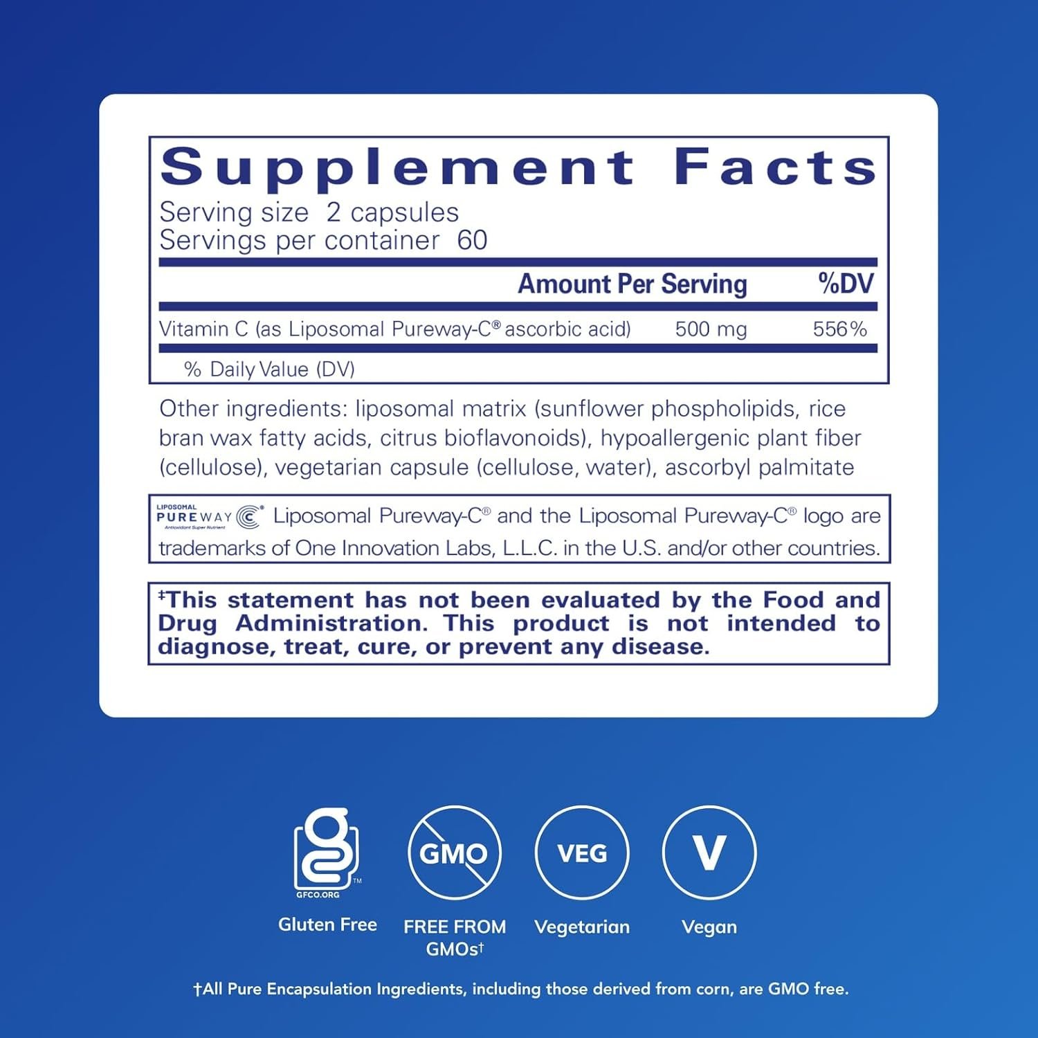 Pure Encapsulations Liposomal Vitamin C - Immune Support Supplement* - Antioxidant Nourishment - Daily Vitamin - Non-GMO & Gluten Free - 120 Capsules - Image 2