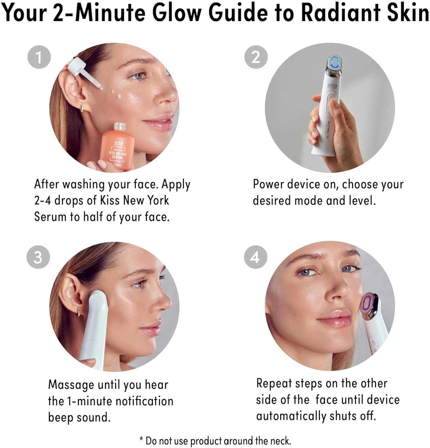 KISS NEW YORK GLOWNIC27 Facial Beauty Device, Microcurrent Glass Glow Skin Booster for Enhancing Korean Skin Care Absorption and Ability to Lift, Improves Hydration Barrier, Elasticity, Even Tone - Image 8