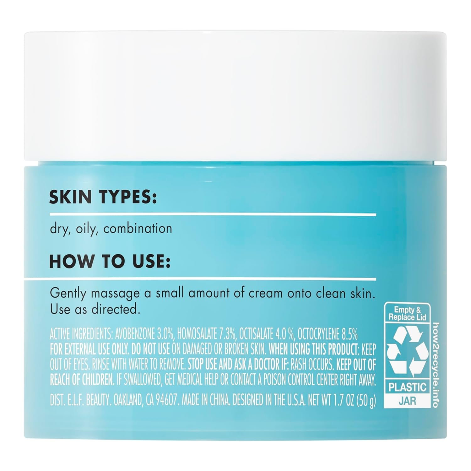 e.l.f. Holy Hydration! Face Cream Broad Spectrum SPF 30 Sunscreen Moisturizer, Made with Hyaluronic Acid, Niacinamide & Peptides, Lightweight Daily Protection, 1.7 oz - Image 5