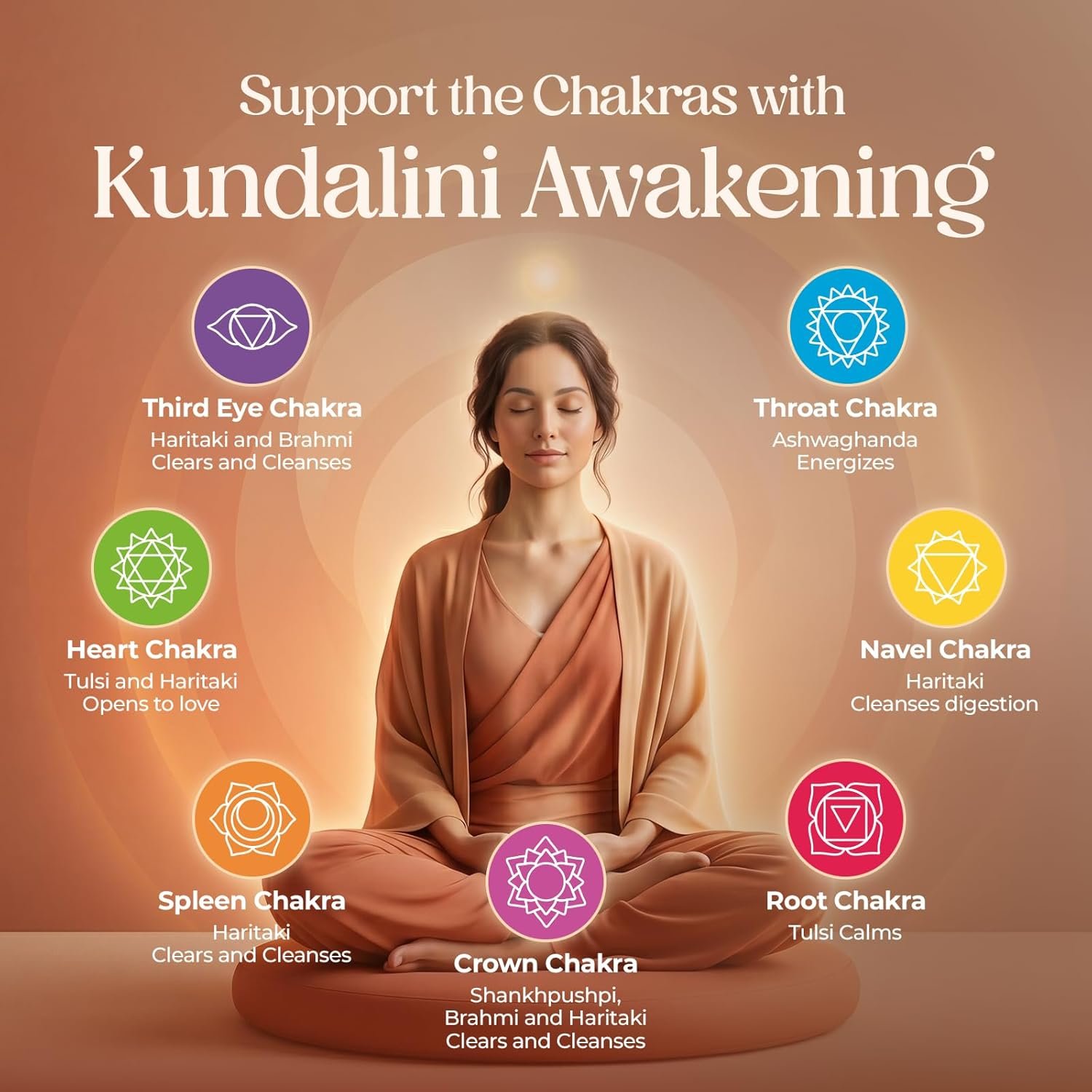 KUNDALINI AWAKENING Herbal Supplement – Ayurvedic Herbal Blend with Ashwagandha, Bacopa, Tulsi, and Haritaki – Supports Spiritual Growth, Chakra activation, Meditation, & Higher Consciousness. - Image 3