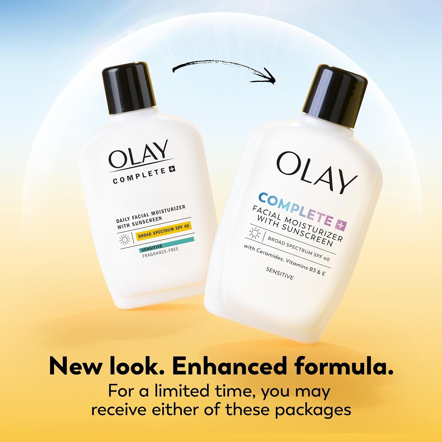 Olay Complete+ Face Moisturizer with Sunscreen SPF 40, For Sensitive Skin, Broad Spectrum Sun Protection, Fragrence-Free - No White Cast on All Tones, Nourishes Moisture Barrier - Ceramides, 6 Oz - Image 2