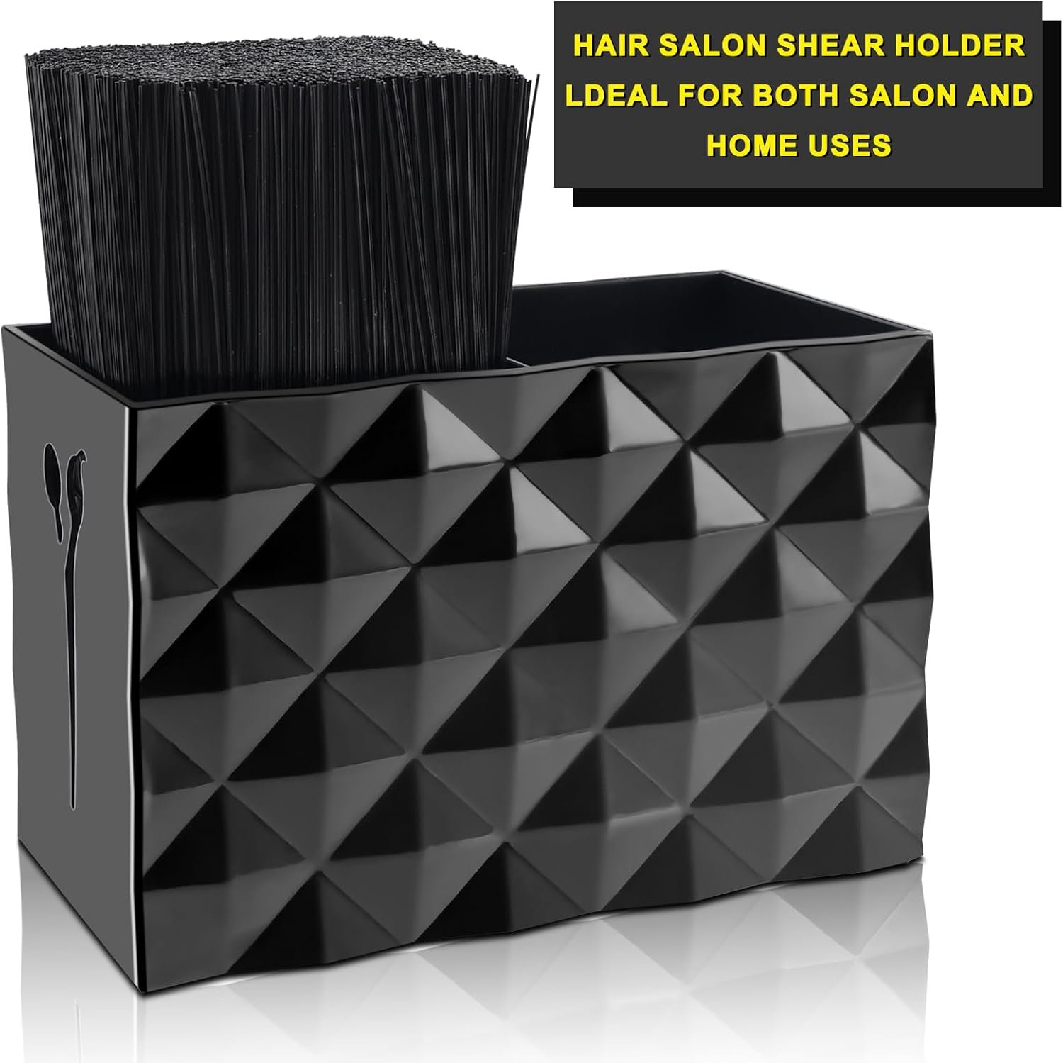 NICEMOVIC Barber Scissors Holder Box, Barber Accessories Barber Supplies, Professional Salon Hairdressing Scissors Rack Holder Storage Organizer for Hairstyling Combs Clips Brushes (Black) - Image 2