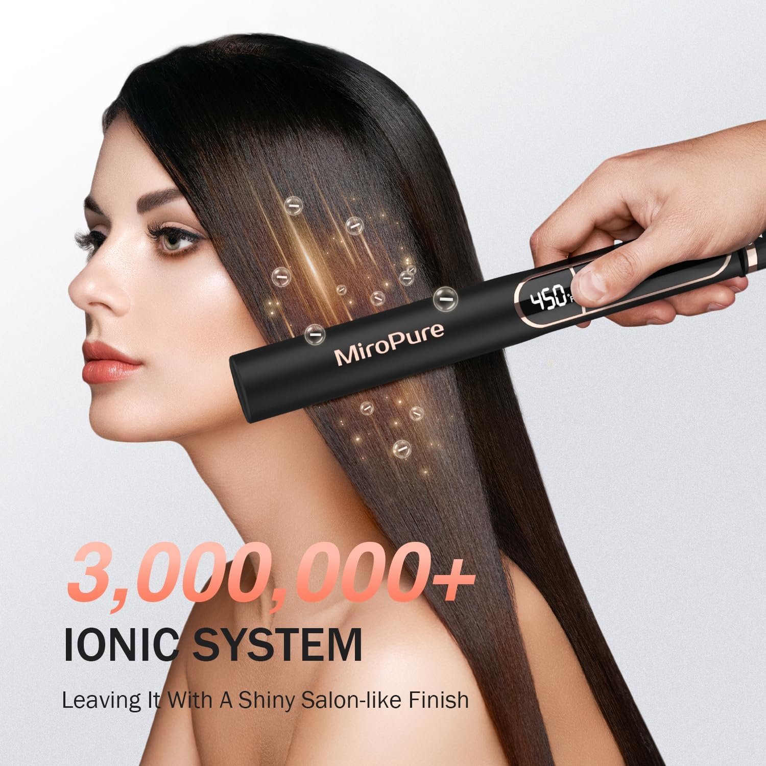 MiroPure Flat Iron Hair Straightener, 1 Inch Titanium Plates Hair Straightener with 15S Heat-up, Professional MCH Ceramic Negative Ion Hair Iron Dual Voltage for Women Hair with Auto Shut-Off - Image 3