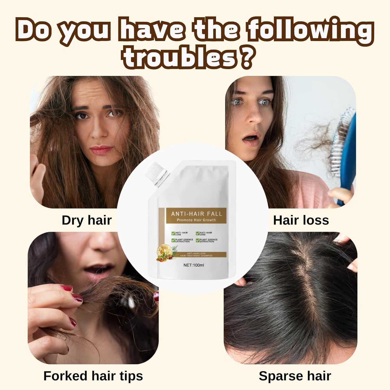 Generic 2Pcs Anti-Hair Fall Hair Loss Shampoo, Anti-Hair Fall Promote Hair Growth, Rich in Various Plant Extracts Moisturize, Suitable For All Hair Type - Image 2