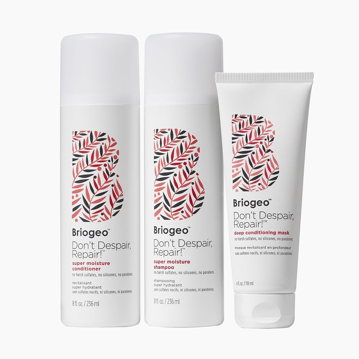 Briogeo Don't Despair, Repair! Hair Repair Reset Kit | Contains Super Moisture Shampoo, Conditioner & Deep Conditioning Mask | Repairs Dry, Damaged or Color Treated Hair | Vegan & Cruelty-Free - Image 2