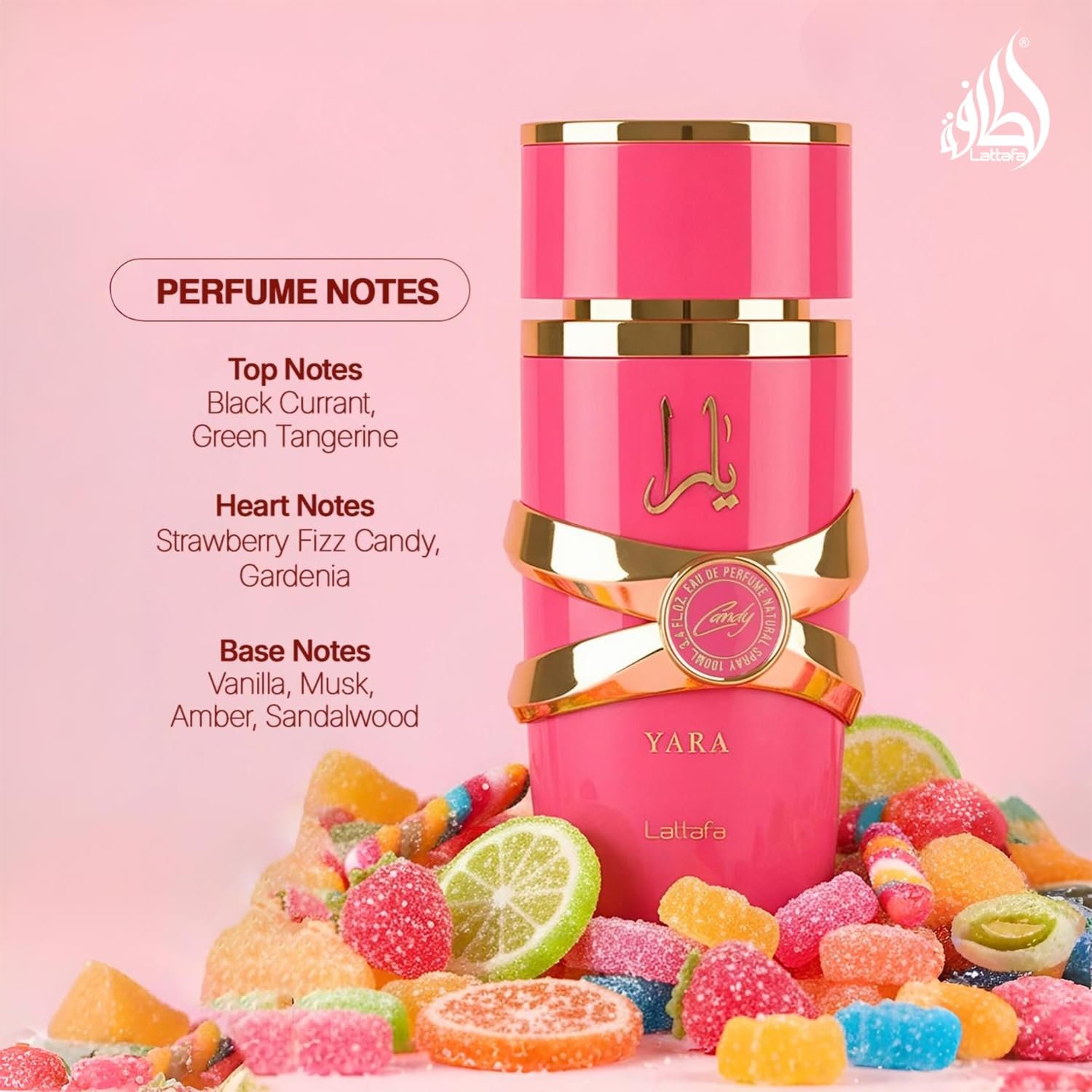 Lattafa Yara Candy - Vanilla, Fruity, Citrus, Floral - Eau de Parfum Long-Lasting Fragrance for Women, 3.40 Ounce / 100 ml - Image 2