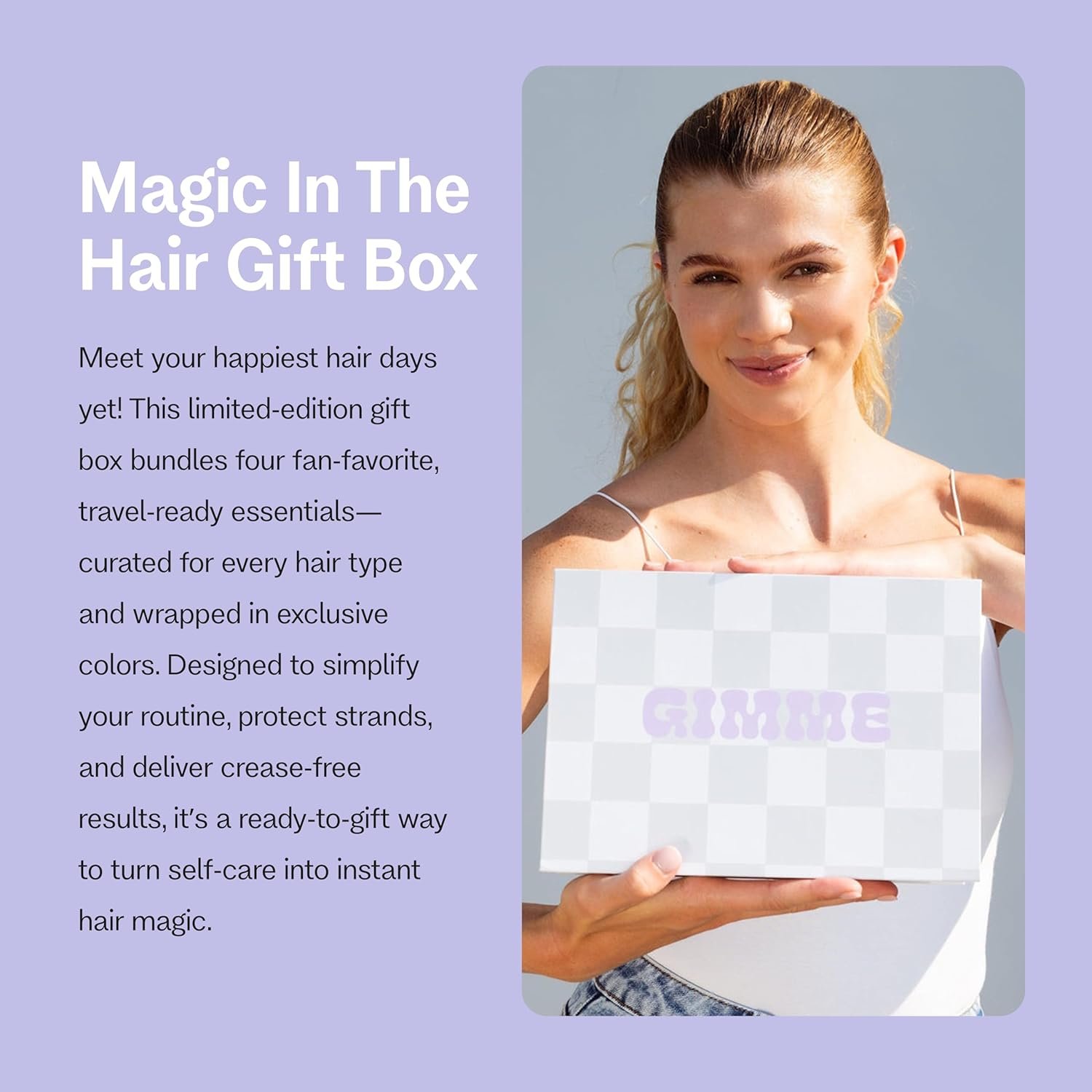 Gimme Beauty Magic Is In the Hair Gift Box - Designed for All Hair Types - Essentials for Your Hair Care Routine - Includes Everyday Hair Bands, Detangling Brush & Massage Brush - Image 3