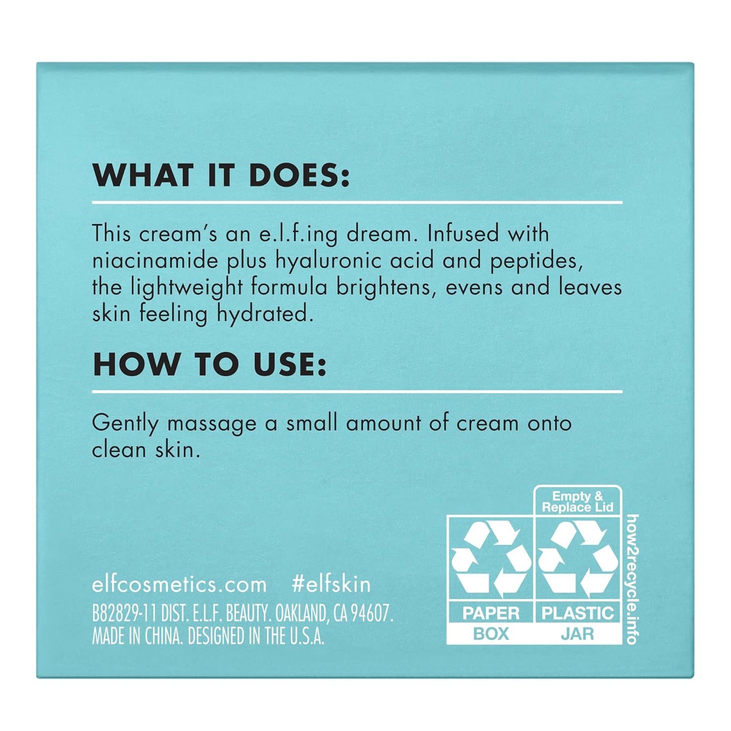 e.l.f. SKIN Holy Hydration! Face Cream with Hyaluronic Acid, Niacinamide & Peptides, Nourishing & Plumping Moisturizer, Vegan & Cruelty-Free - Image 7
