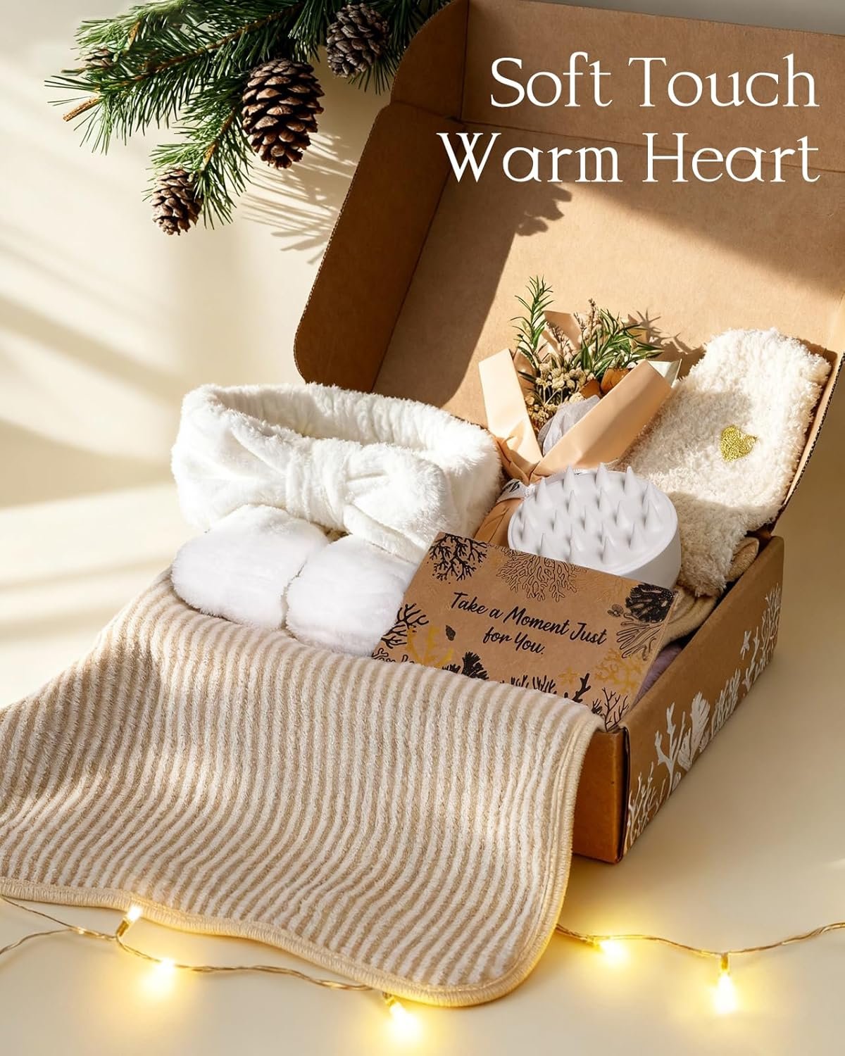 Natural Spa Gift Baskets - Mothers Day Gifts Natural Pampering Spa Set, Self-Care Get Well Soon Basket, Thank You Gifts, Unique 11pcs Gift Set for Women Wife Mom Her Birthday - Image 4