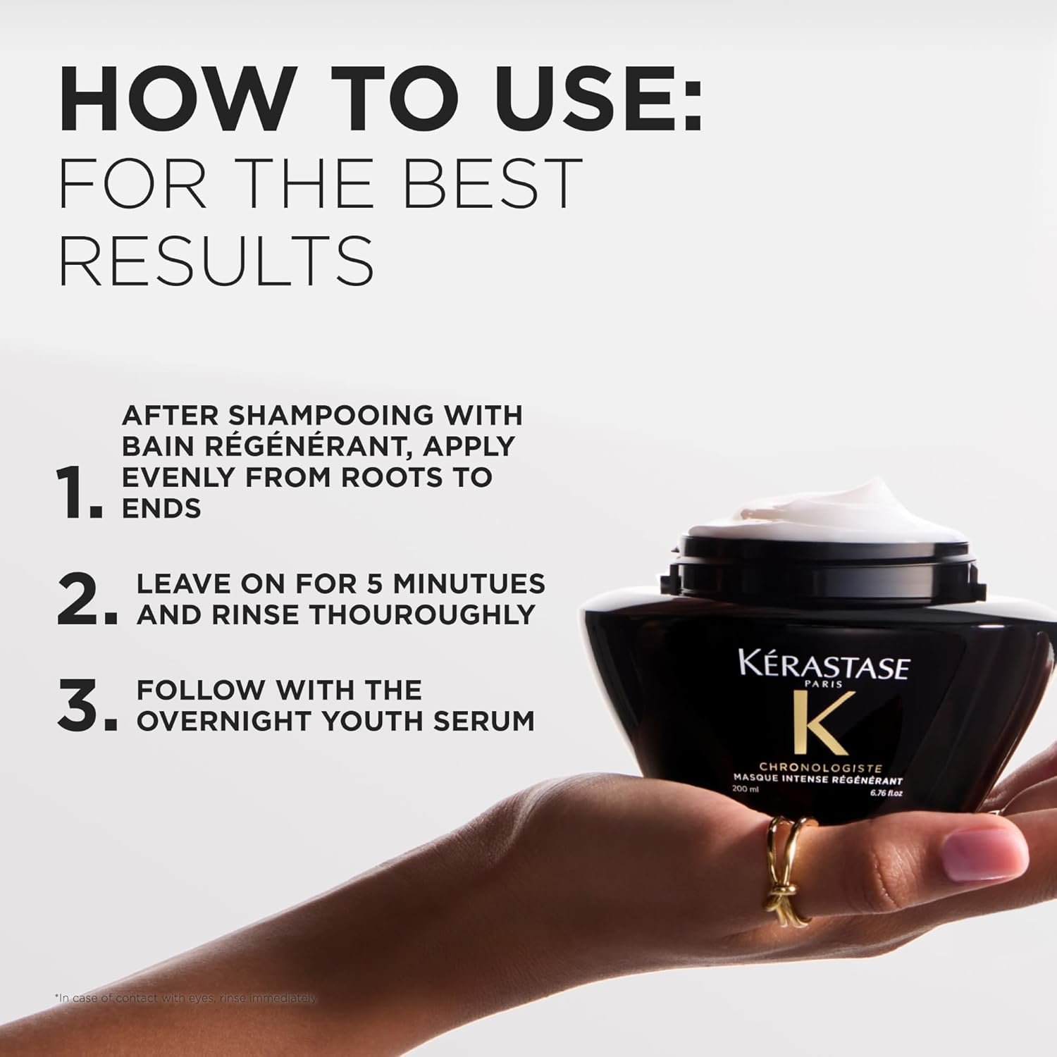 KÉRASTASE Chronologiste Masque Intense Régénérant - Revitalizing Youth Mask For Hair Weakened by Signs of Aging, Hydrating, Smoothing & Detangling, Infused with Hyaluronic Acid & Abyssine - Image 4