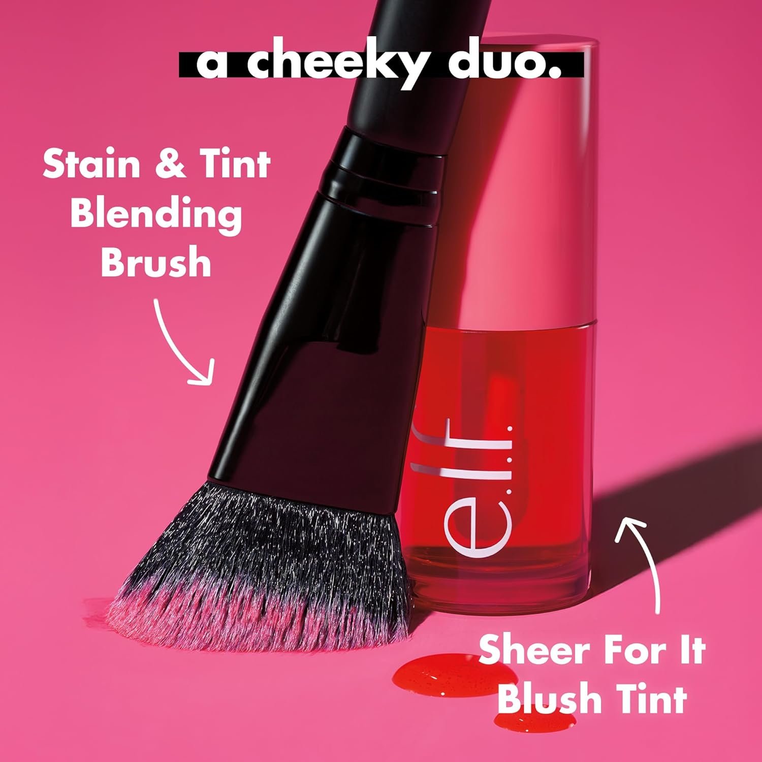 e.l.f. Sheer For It Blush Tint, Multi-Use, Long-Lasting Lip & Cheek Makeup, Creates A Natural Flush Finish, Vegan & Cruelty-Free, Left On Red - Image 4