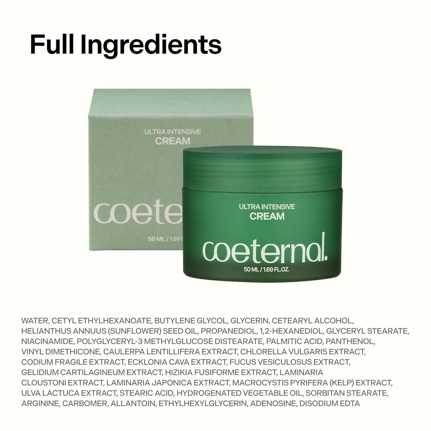 Ultra Intensive Cream, Hydrating Korean Face Moisturizer with Niacinamide, Arginine & Algae11 Extracts, Non-greasy Barrier Cream for Dry, Oily or Sensitive Skin, 50ml / 1.69 fl.oz. - Image 9