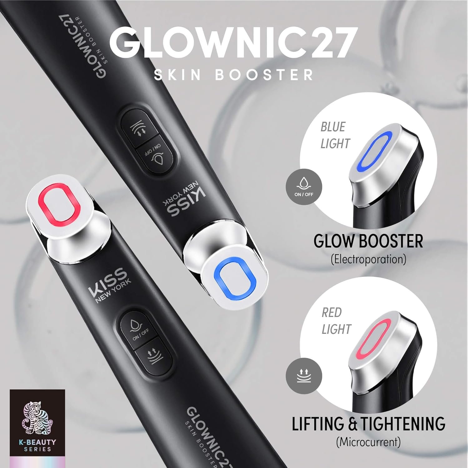KISS NEW YORK GLOWNIC27 Facial Beauty Device, Microcurrent Glass Glow Skin Booster for Enhancing Korean Skin Care Absorption and Ability to Lift, Improves Hydration Barrier, Elasticity, Even Tone - Image 2