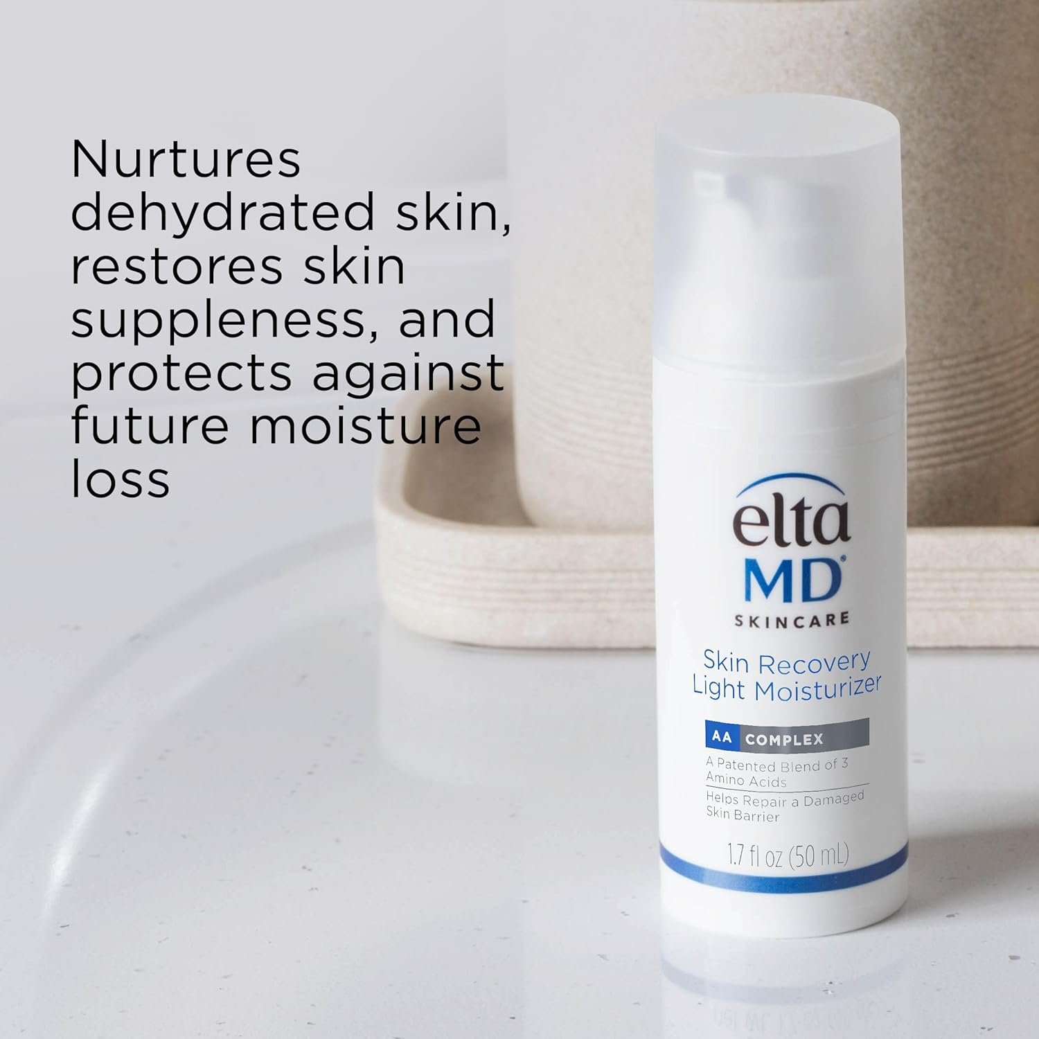 EltaMD Skin Recovery Light Face Moisturizer for Dry Skin, Oil Free Moisturizer for Face and Acne Prone Skin Care, 1.7 oz Pump - Image 5