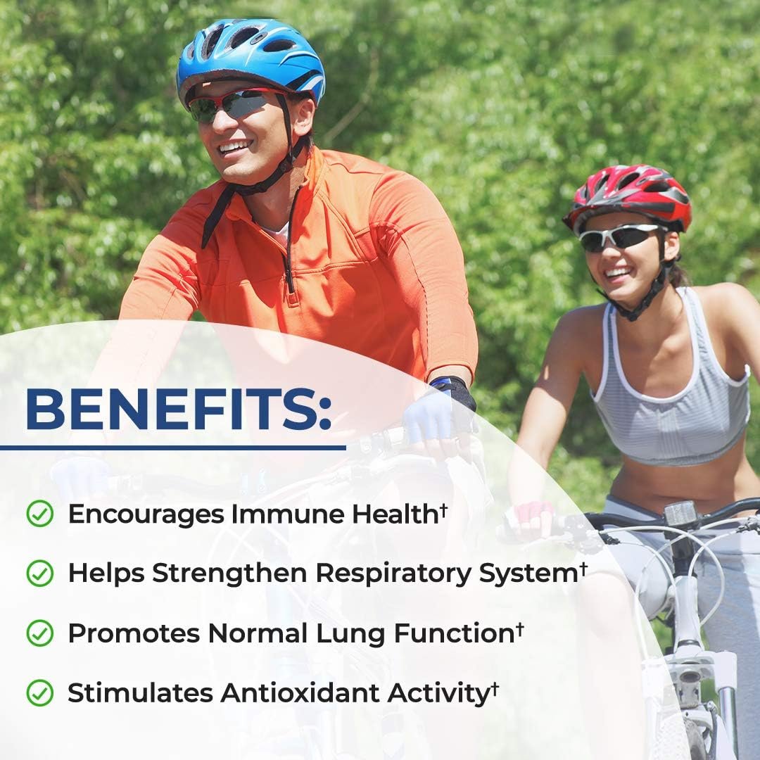 Respiratory & Immune Lung Support Supplement with Quercetin, Vitamin D & Cordyceps, Helps Soothe Respiratory Tissues While Loosening Mucus, Lung Health Vitamins for Women & Men, 60 Capsules - Image 2
