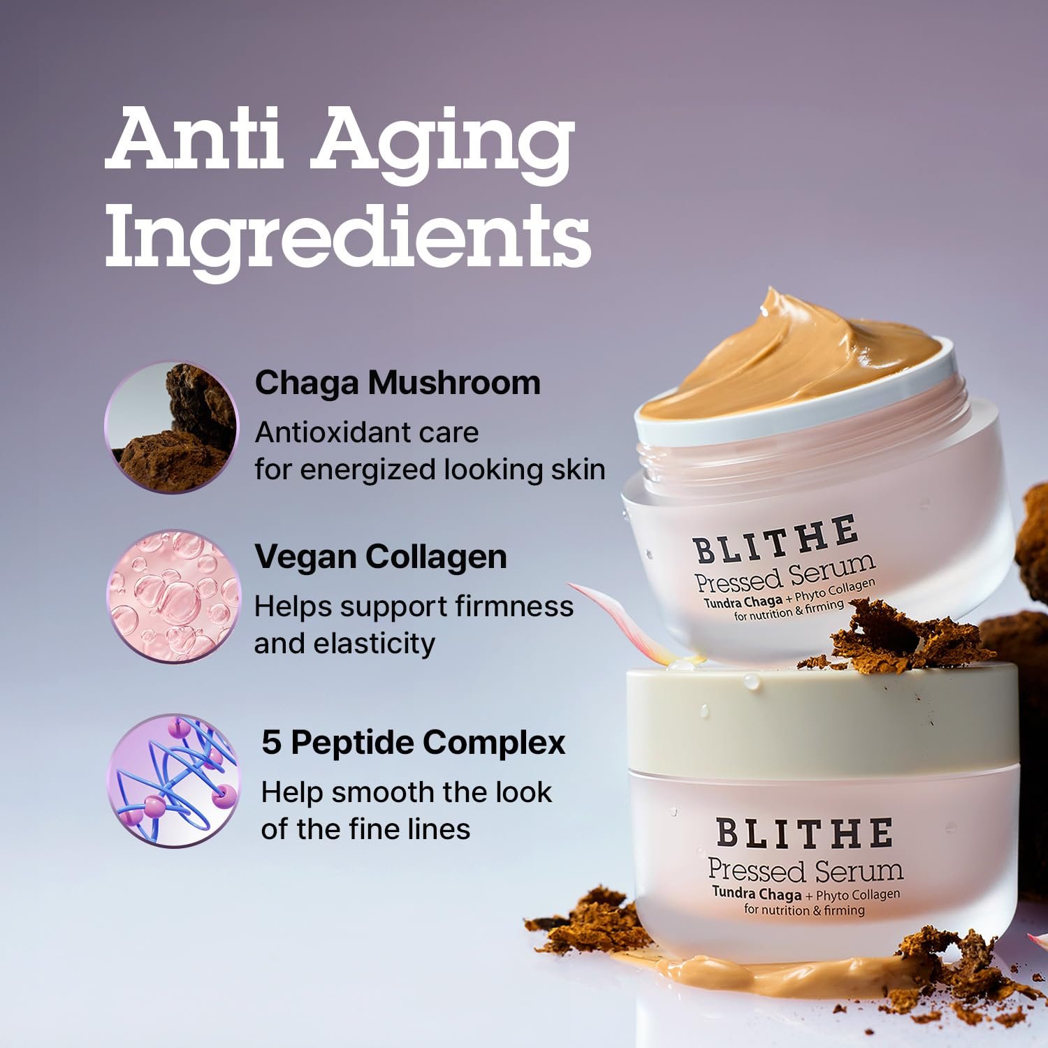 BLITHE Pressed Serum Tundra Chaga | Korean Moisturizer | Anti Aging & Skin Tightening Cream for Face | Night Cream For Woman Anti Aging, 0.91 fl oz - Image 6