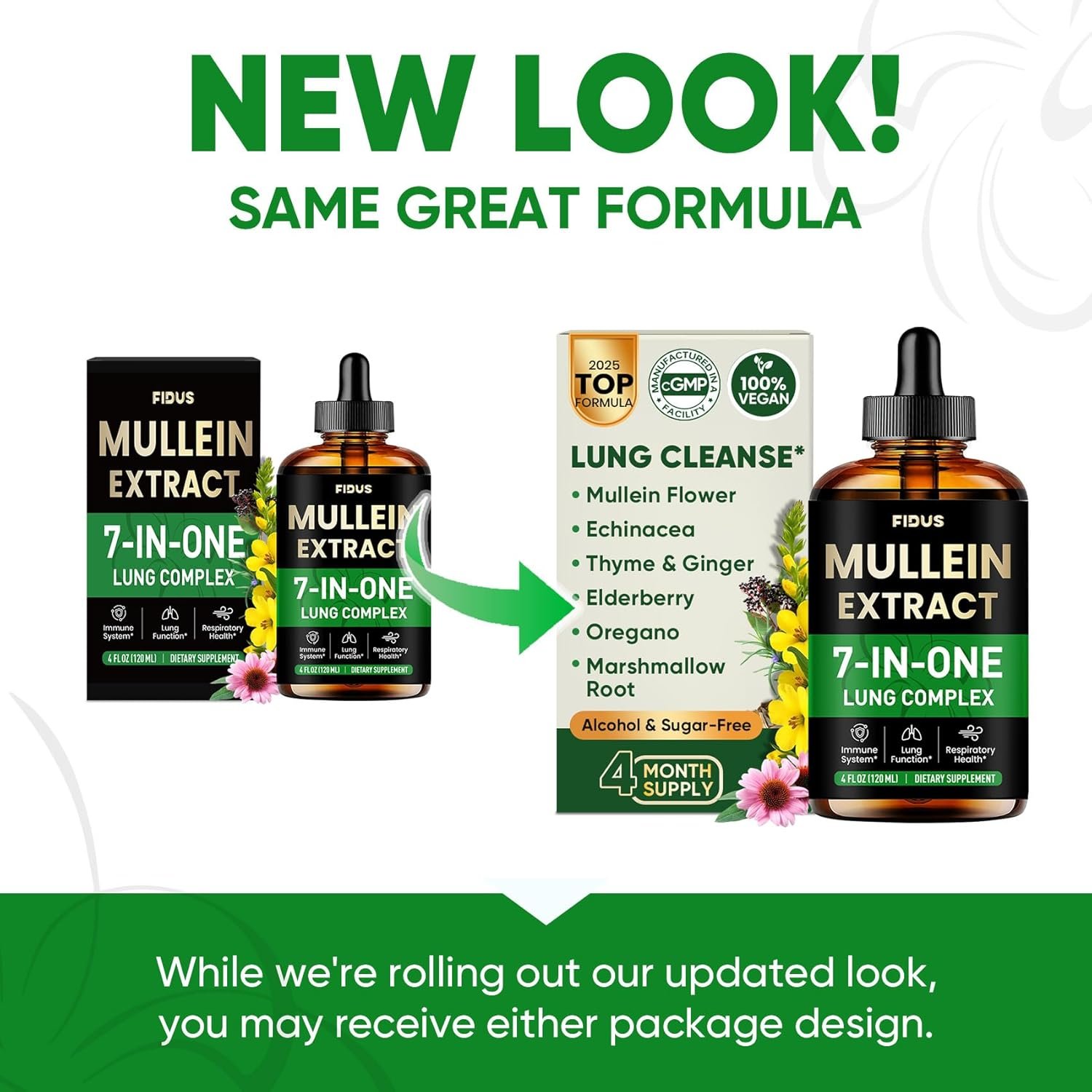 Mullein Drops for Lungs, 120 Servings - Mullein Leaf with 7 Herbs Echinacea, Oregano, Ginger, Elderberry, Marshmallow Root & Thyme - Lung Detox for Smokers - Respiratory, Immune & Lymphatic Drainage - Image 8