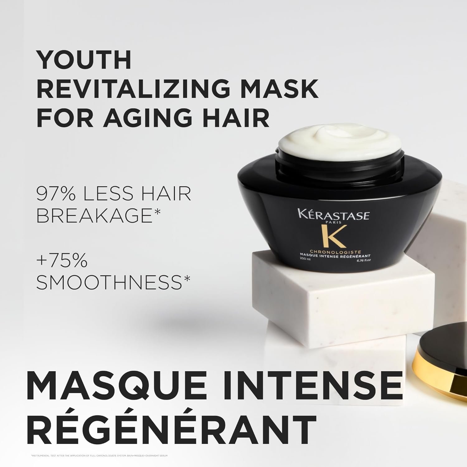 KÉRASTASE Chronologiste Masque Intense Régénérant - Revitalizing Youth Mask For Hair Weakened by Signs of Aging, Hydrating, Smoothing & Detangling, Infused with Hyaluronic Acid & Abyssine - Image 3