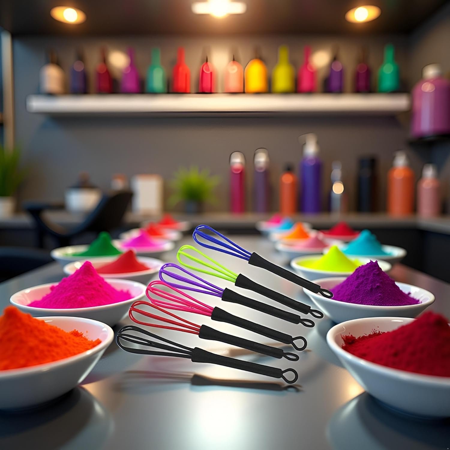 6 Pcs Mini Whisks for Hair Dye Color Mixing, 7 x 1.2 In, Balloon Salon Barber Hairdressing Hair Color Dye Cream Whisk Kitchen, Mixer Tool for Blending, Whisking, Beating and Stirring - Image 7