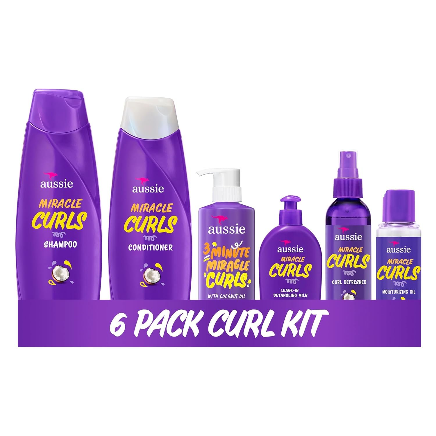 Miracle Curls: Shampoo, Conditioner, Deep Conditioner, Refresher Gel, Detangling Milk, Oil Treatment 6-Piece Set